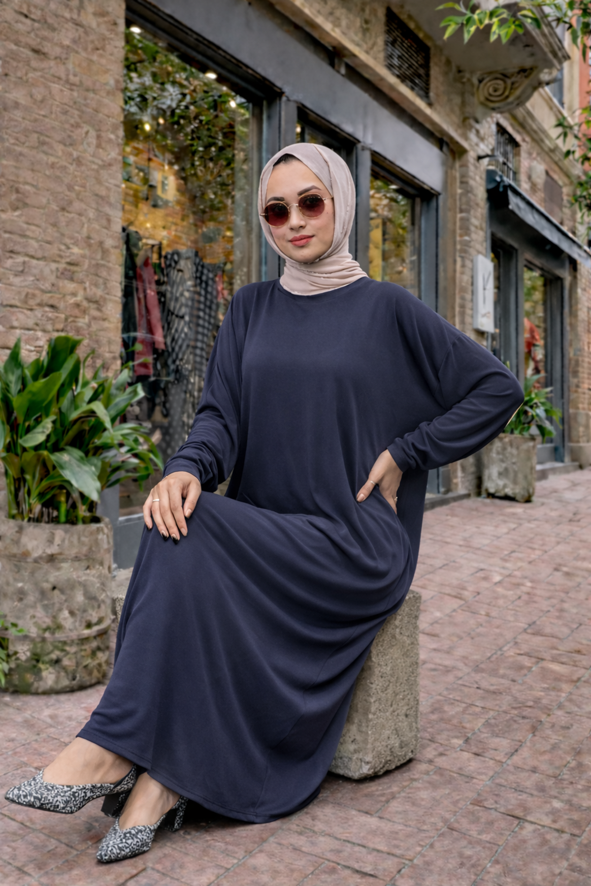 Kadın Premium Comfort Uzun Füme Namaz Elbisesi