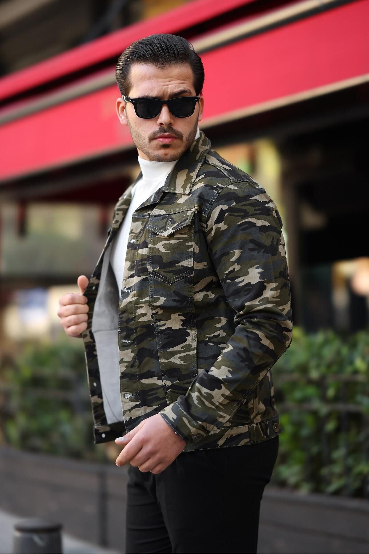 Erkek A Kalite Slim Fit Denim Kot Ceket