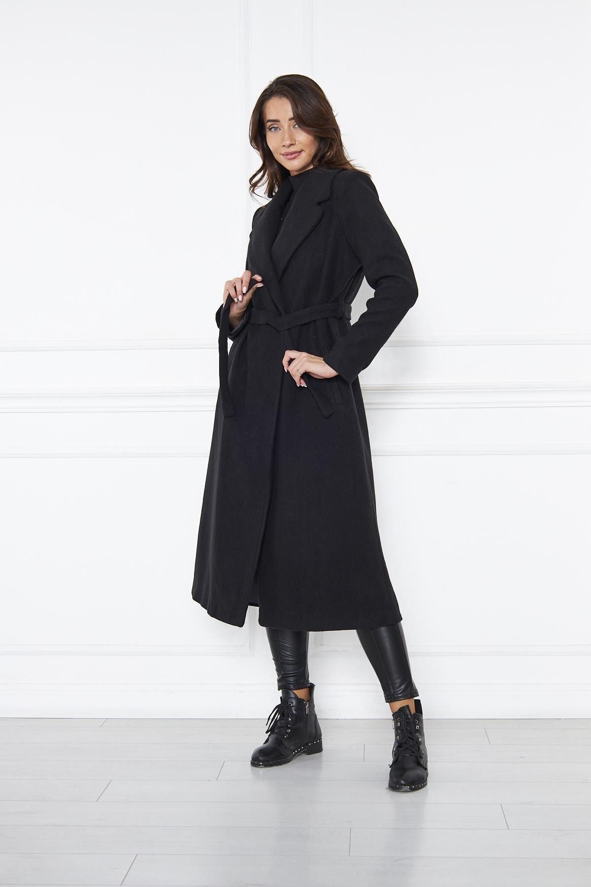 Kadın Kaşe Kaban Astarlı Kuşaklı