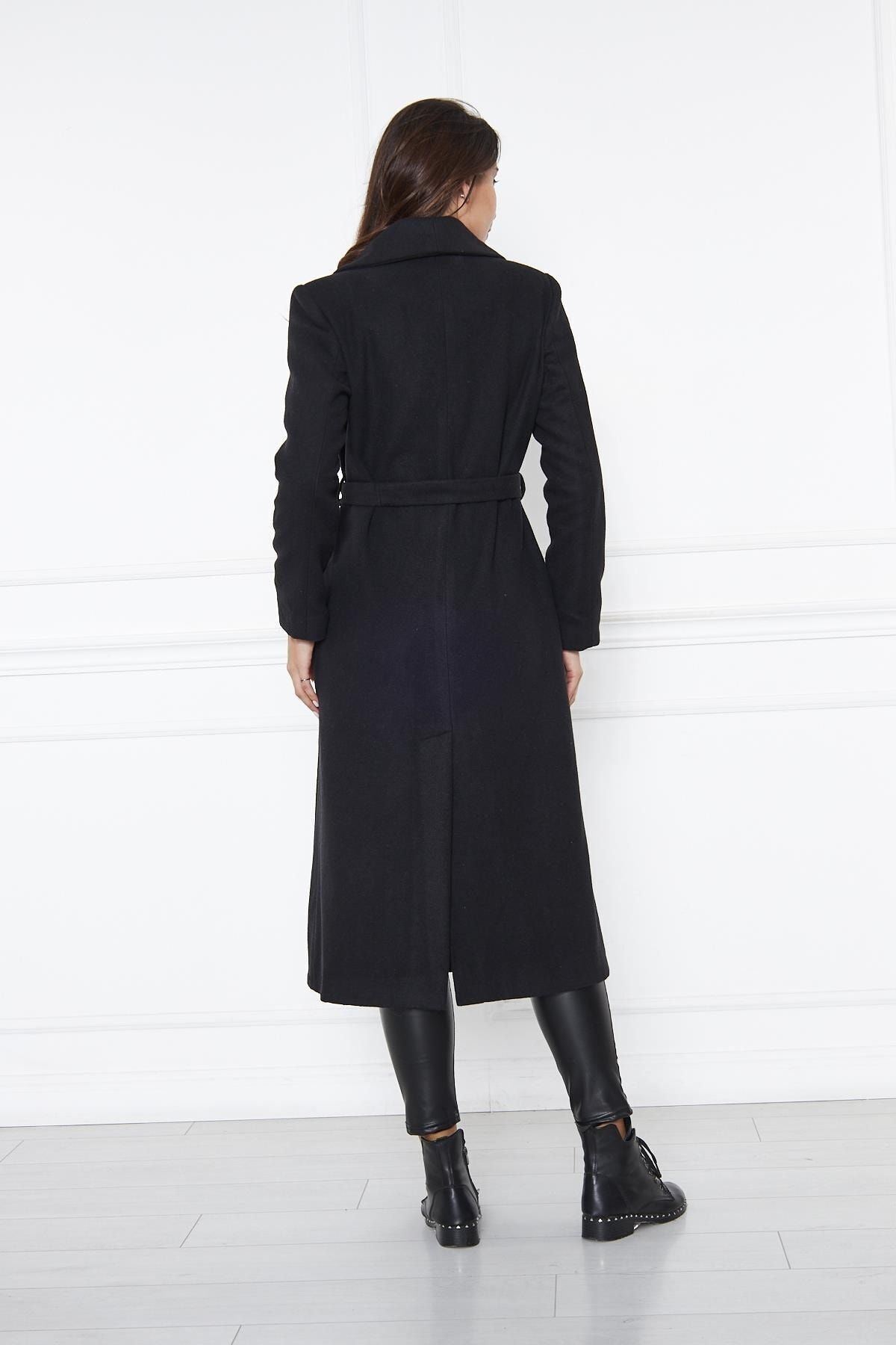 Kadın Kaşe Kaban Astarlı Kuşaklı