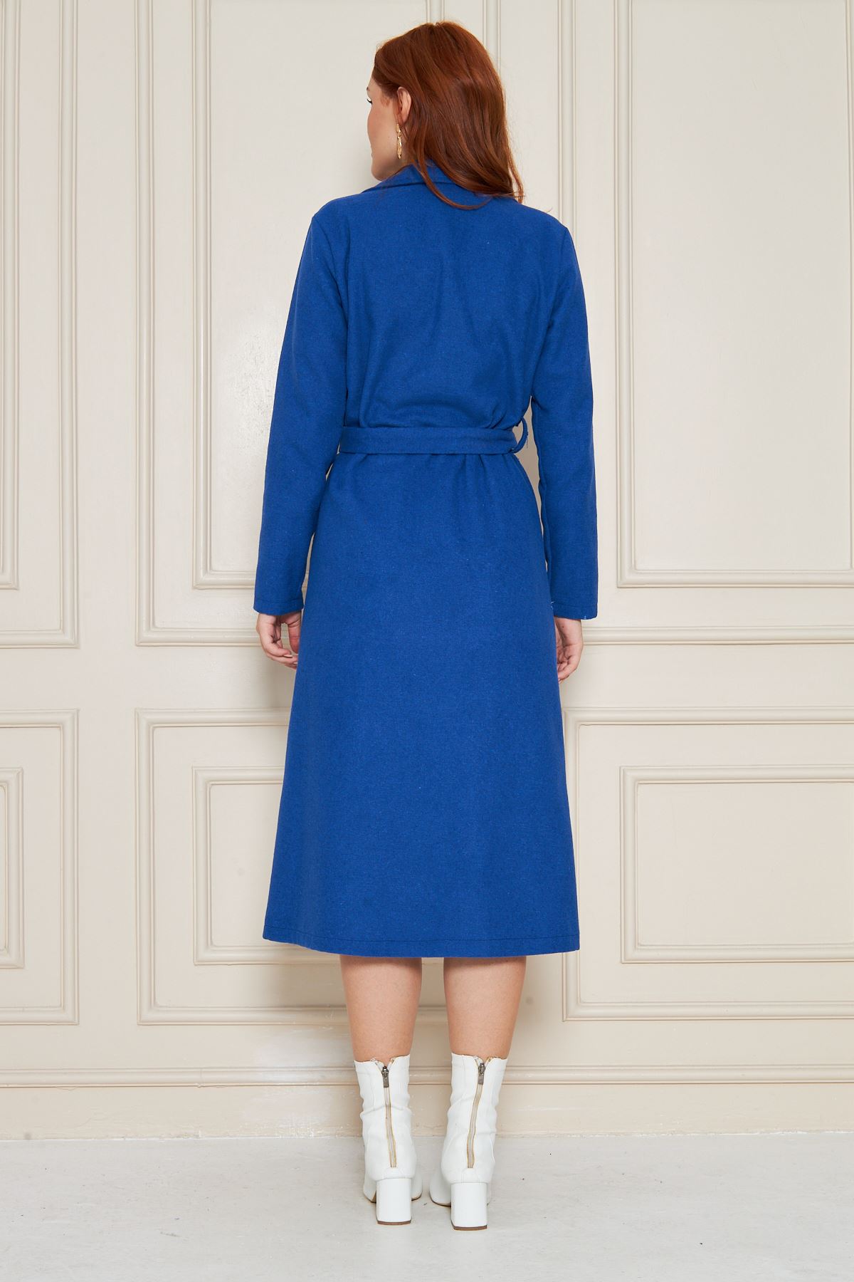 Kadın Kaşe Astarsız Kuşaklı Kaban