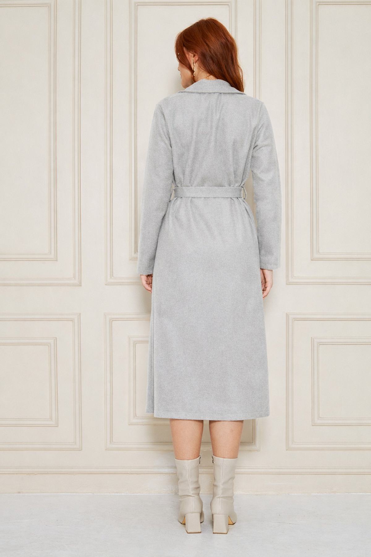 Kadın Kaşe Astarsız Kuşaklı Kaban