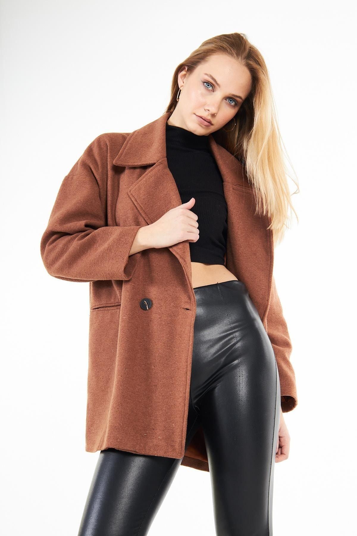 Kadın Kısa Kaşe Kaban