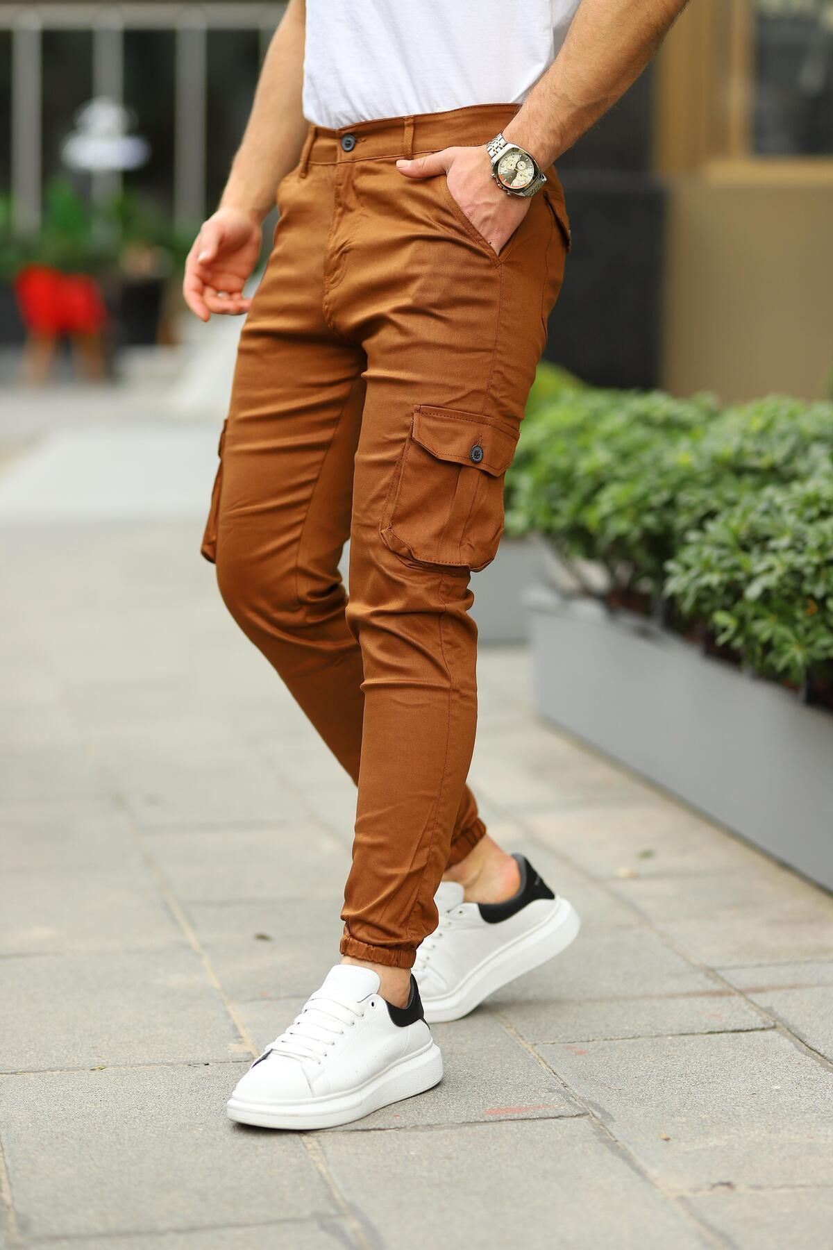 Erkek Bel Kemerli Körüklü Jogger Paça Lastikli Pantolon