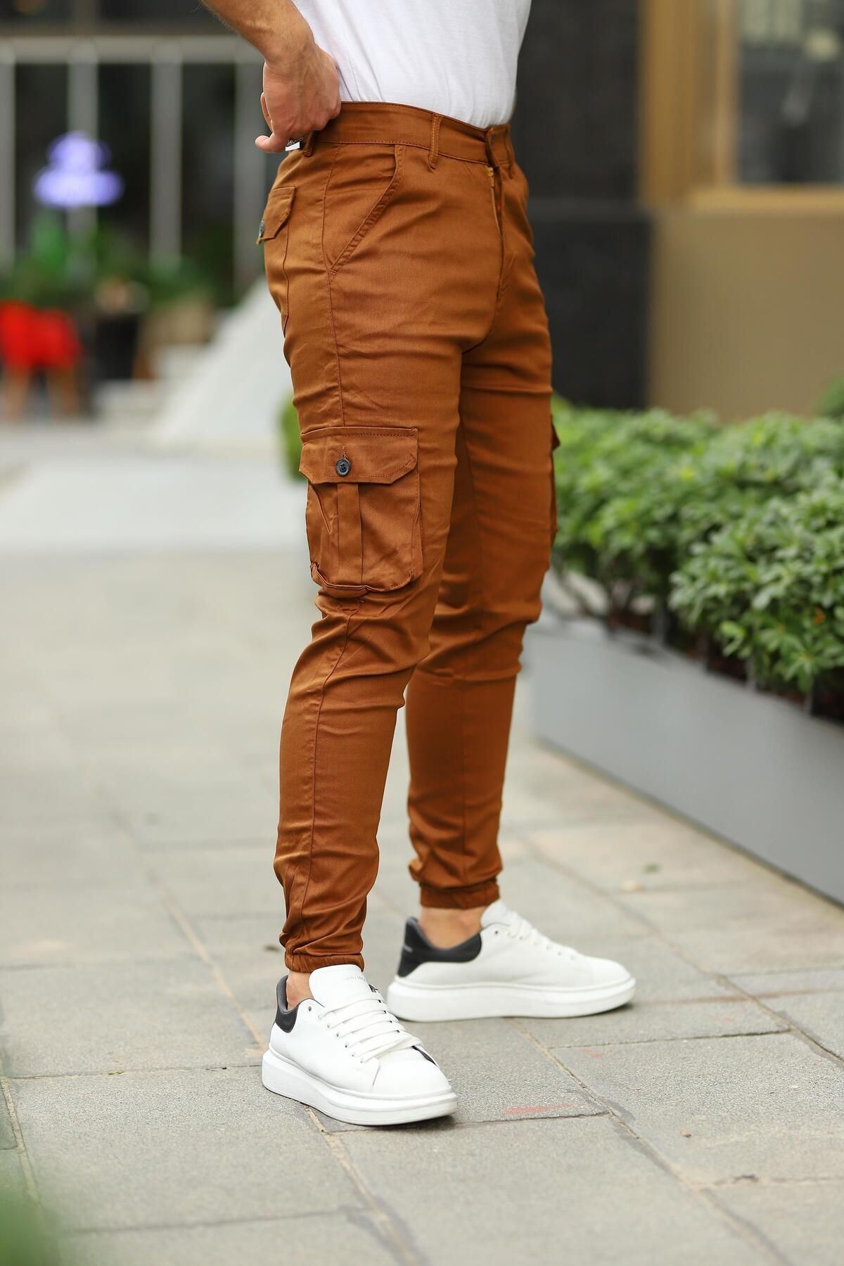 Erkek Bel Kemerli Körüklü Jogger Paça Lastikli Pantolon