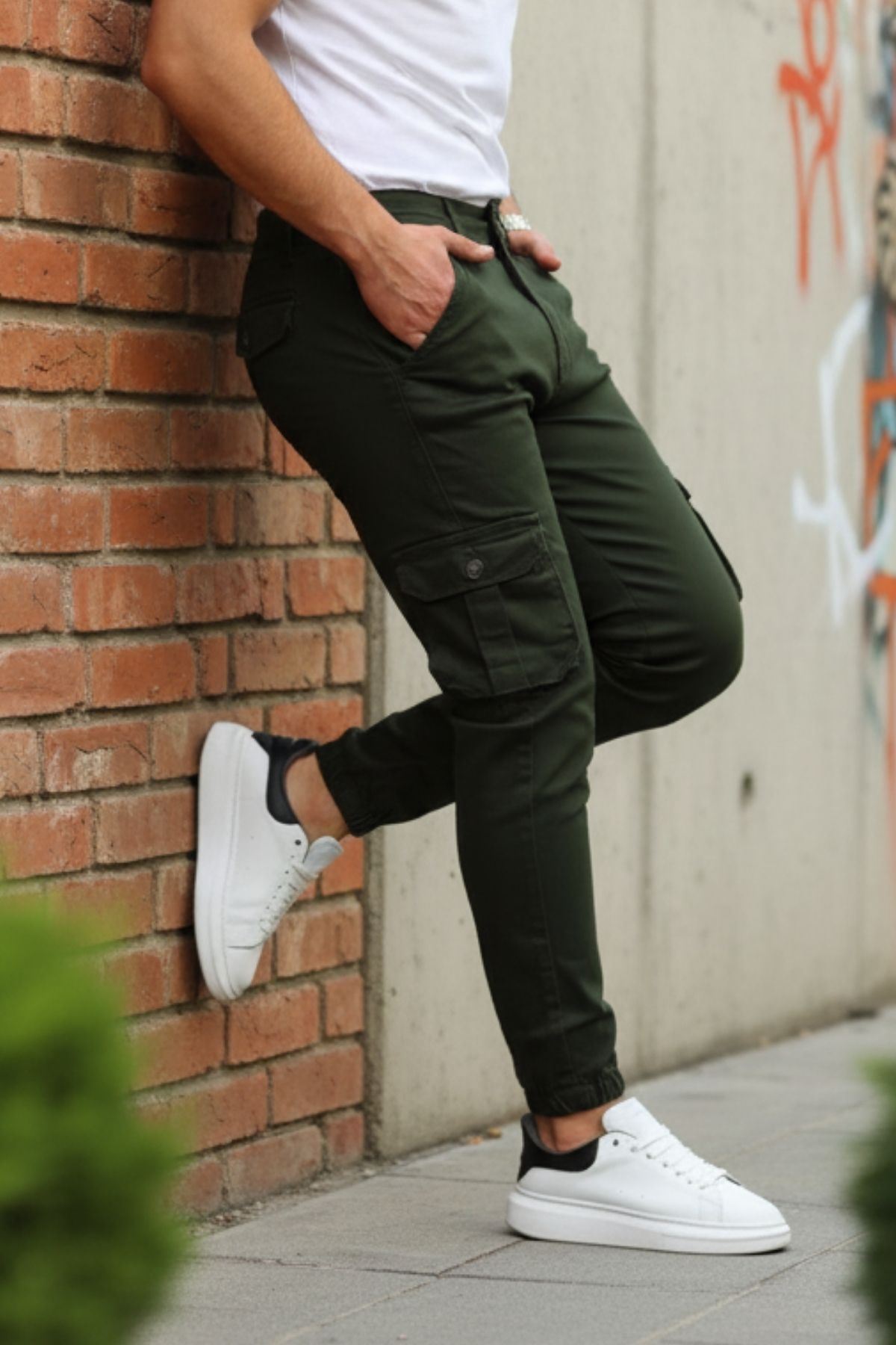 Erkek Bel Kemerli Körüklü Jogger Paça Lastikli Pantolon