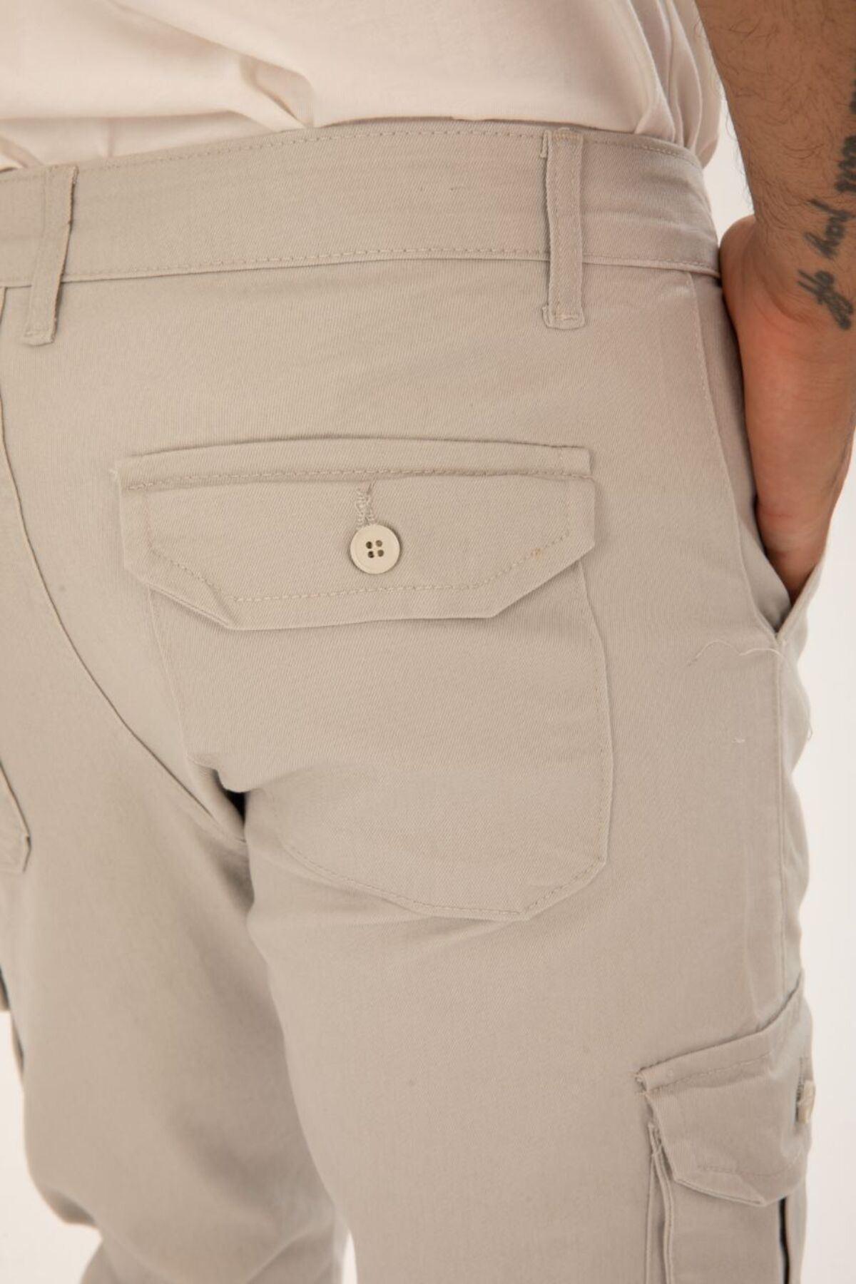 ERKEK BEL KEMERLİ KÖRÜKLÜ JOGGER PAÇA LASTİKLİ PANTOLON