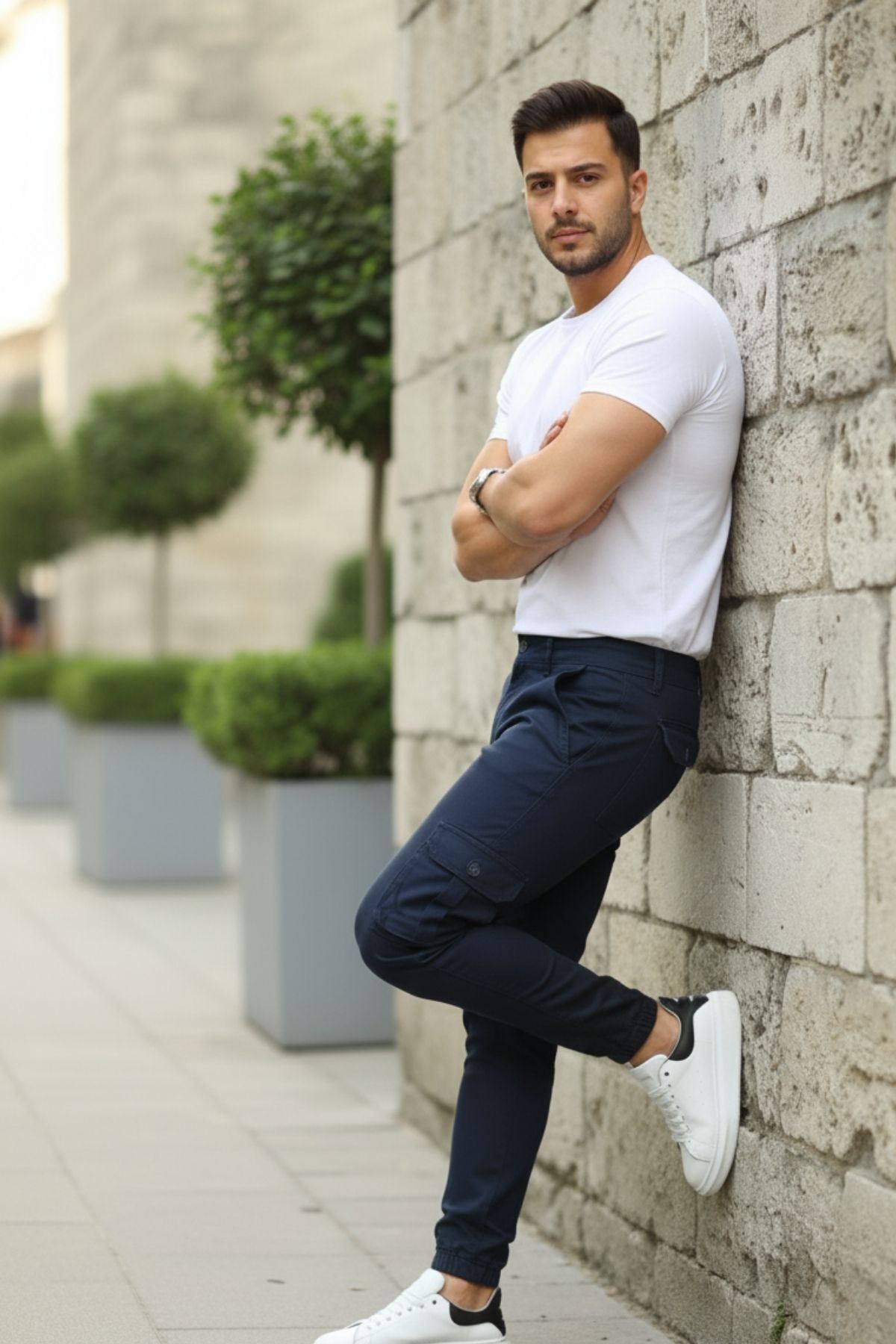 ERKEK BEL KEMERLİ KÖRÜKLÜ JOGGER PAÇA LASTİKLİ PANTOLON