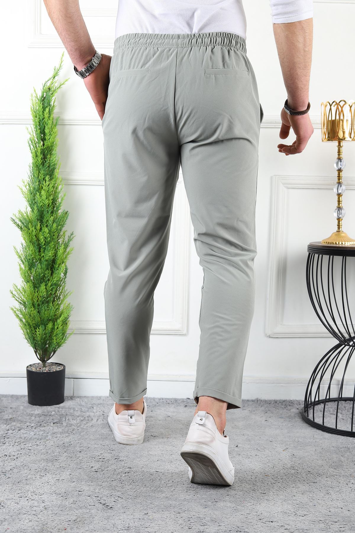 Erkek Double Paça Spor Likra Jogger