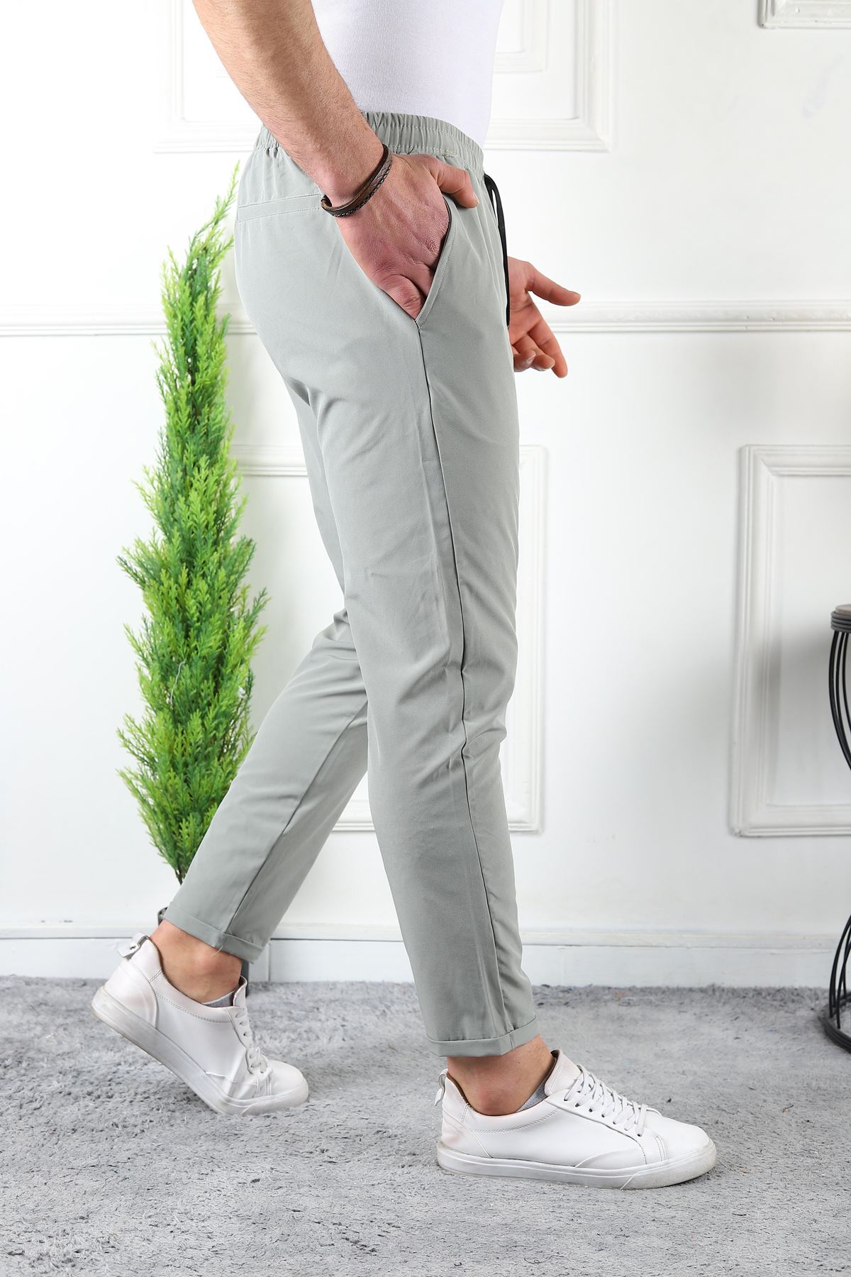 Erkek Double Paça Spor Likra Jogger