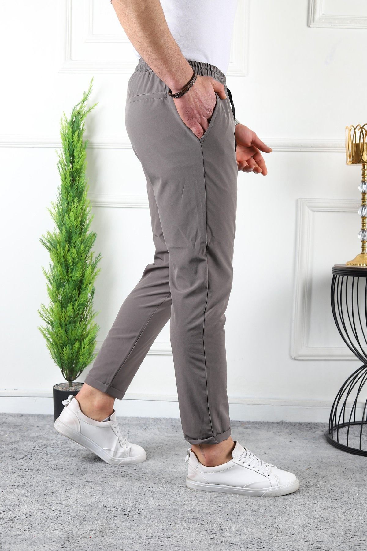 Erkek Double Paça Spor Likra Jogger