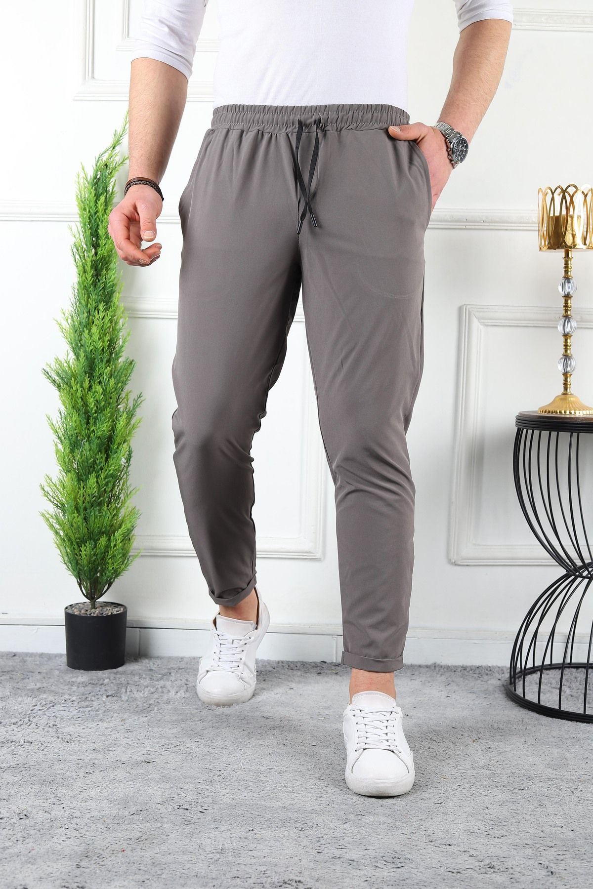 Erkek Double Paça Spor Likra Jogger