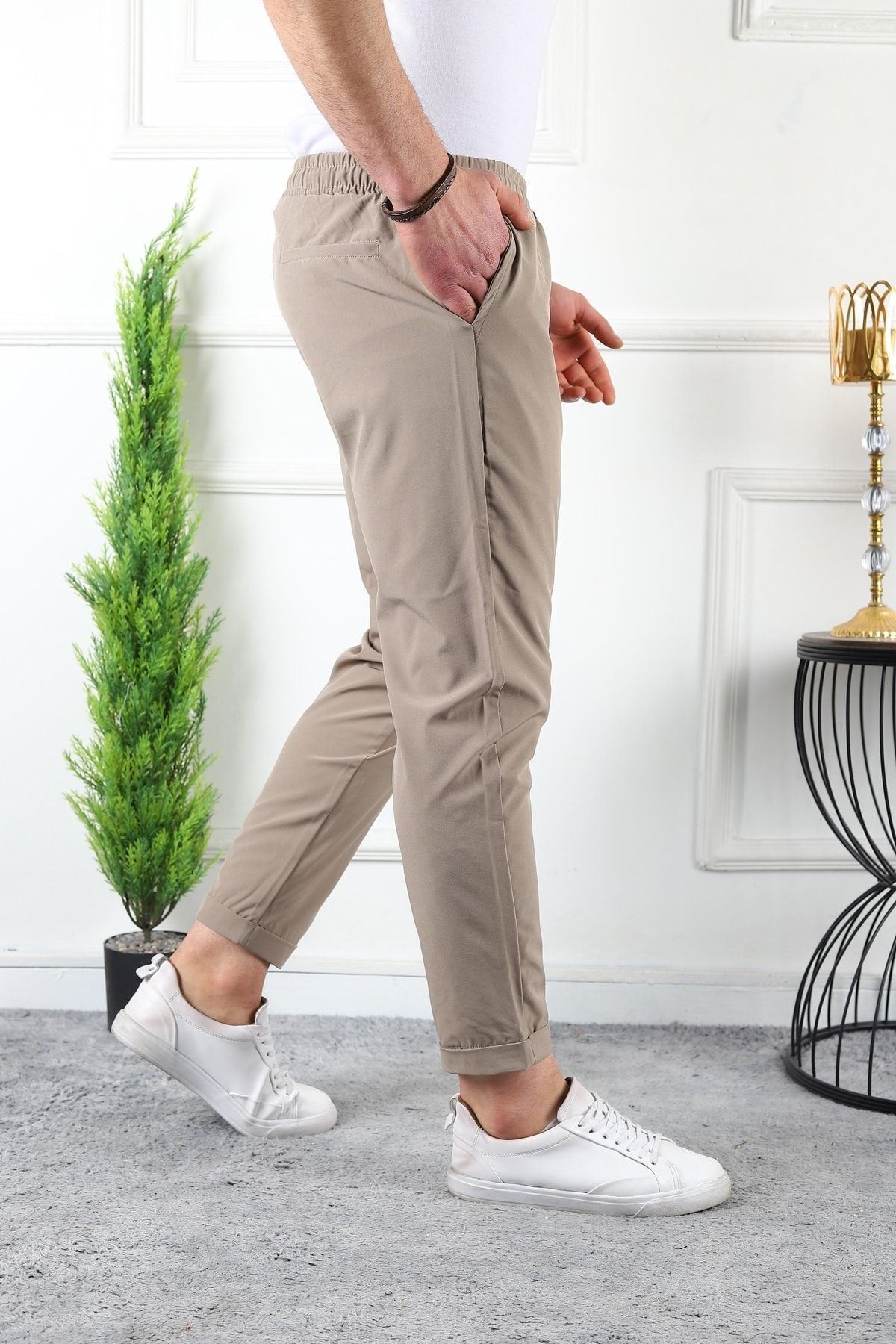 Erkek Double Paça Spor Likra Jogger