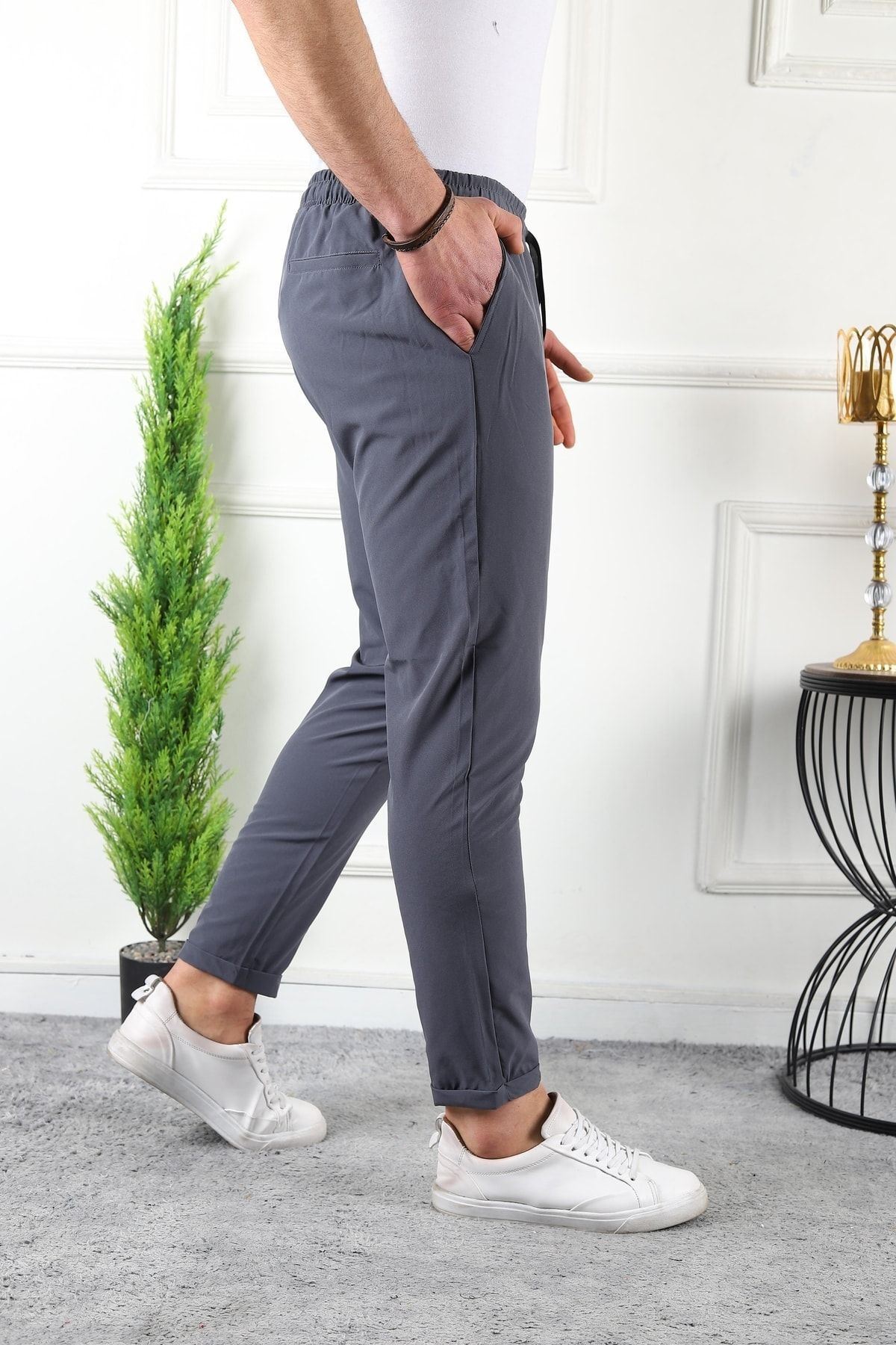 Erkek Double Paça Spor Likra Jogger