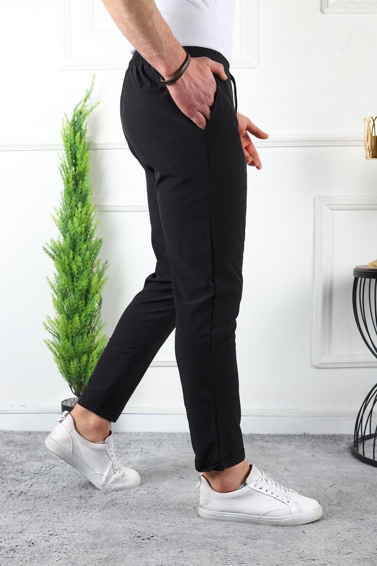 Erkek Double Paça Spor Likra Jogger