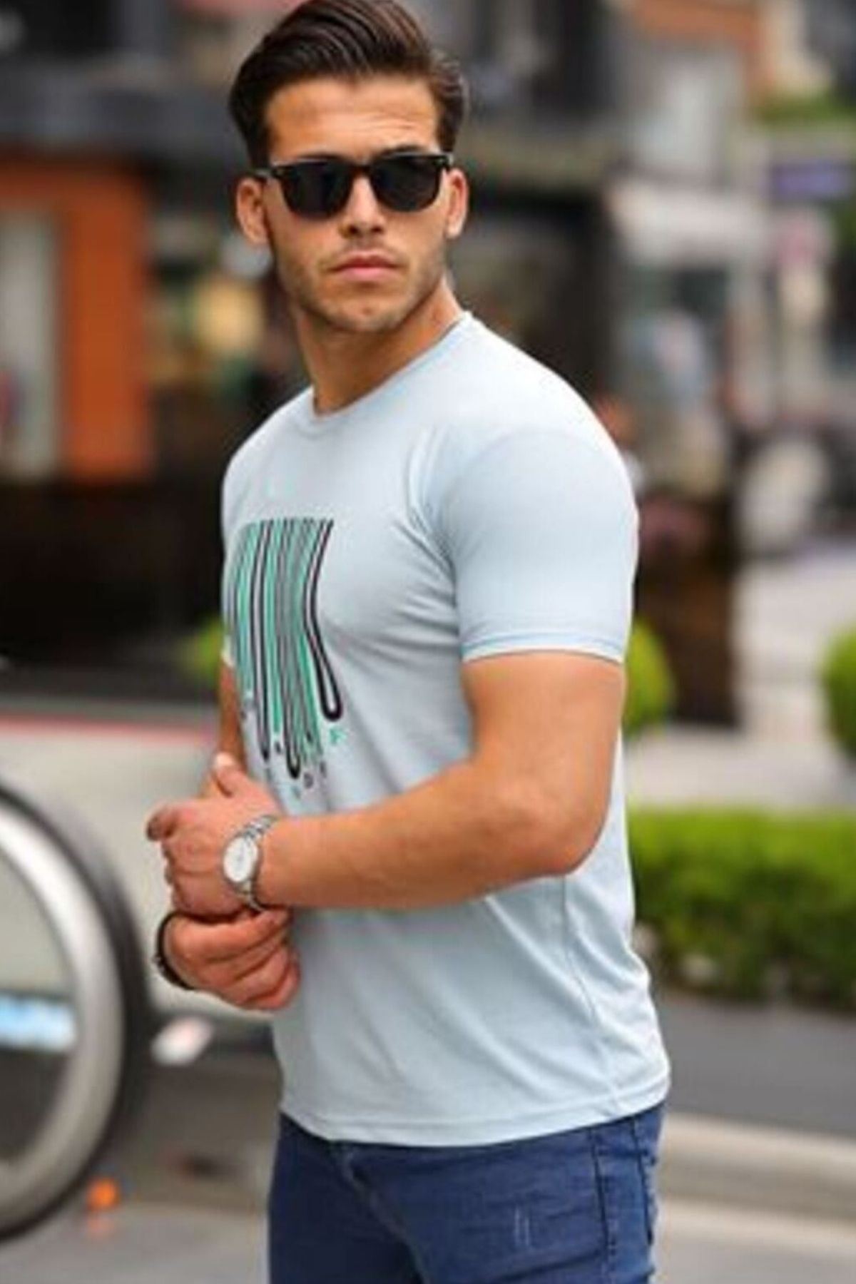 Baskılı Sıfır Yaka T-Shirt