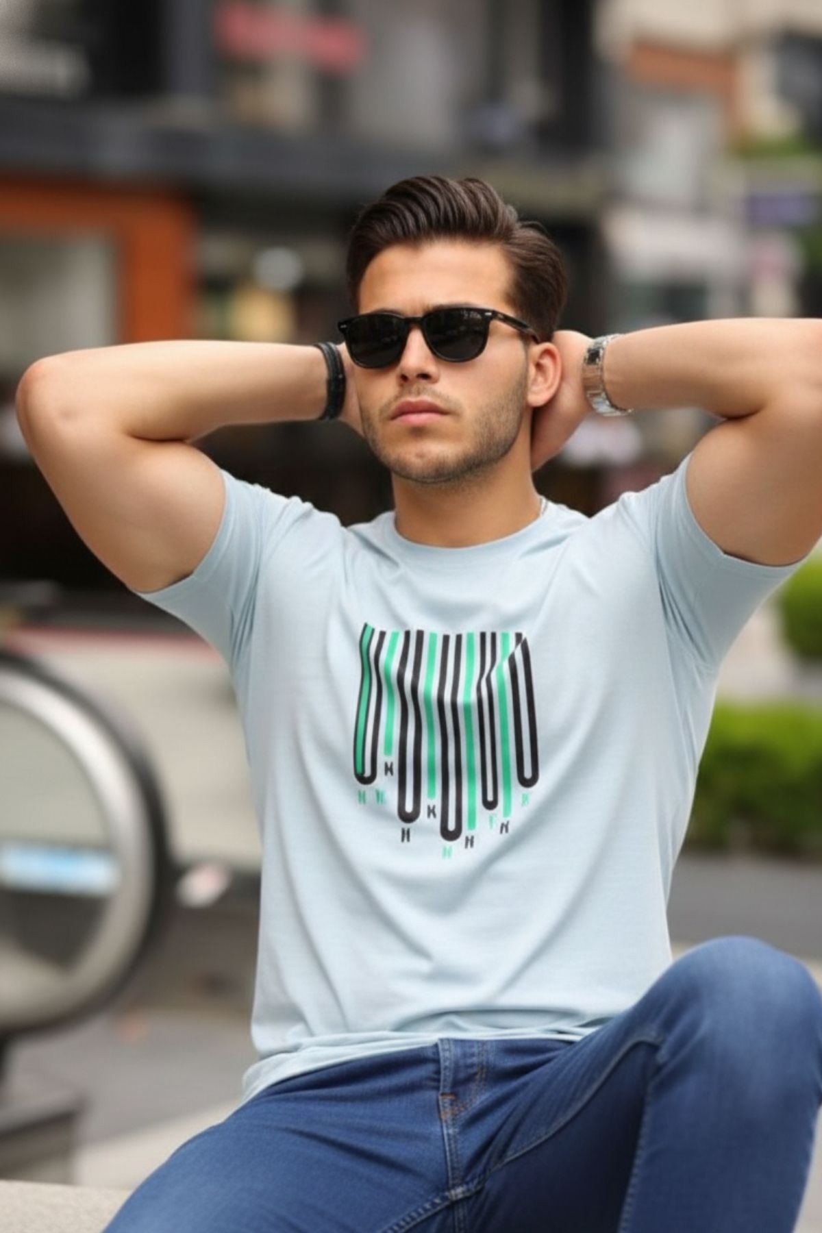 Baskılı Sıfır Yaka T-Shirt