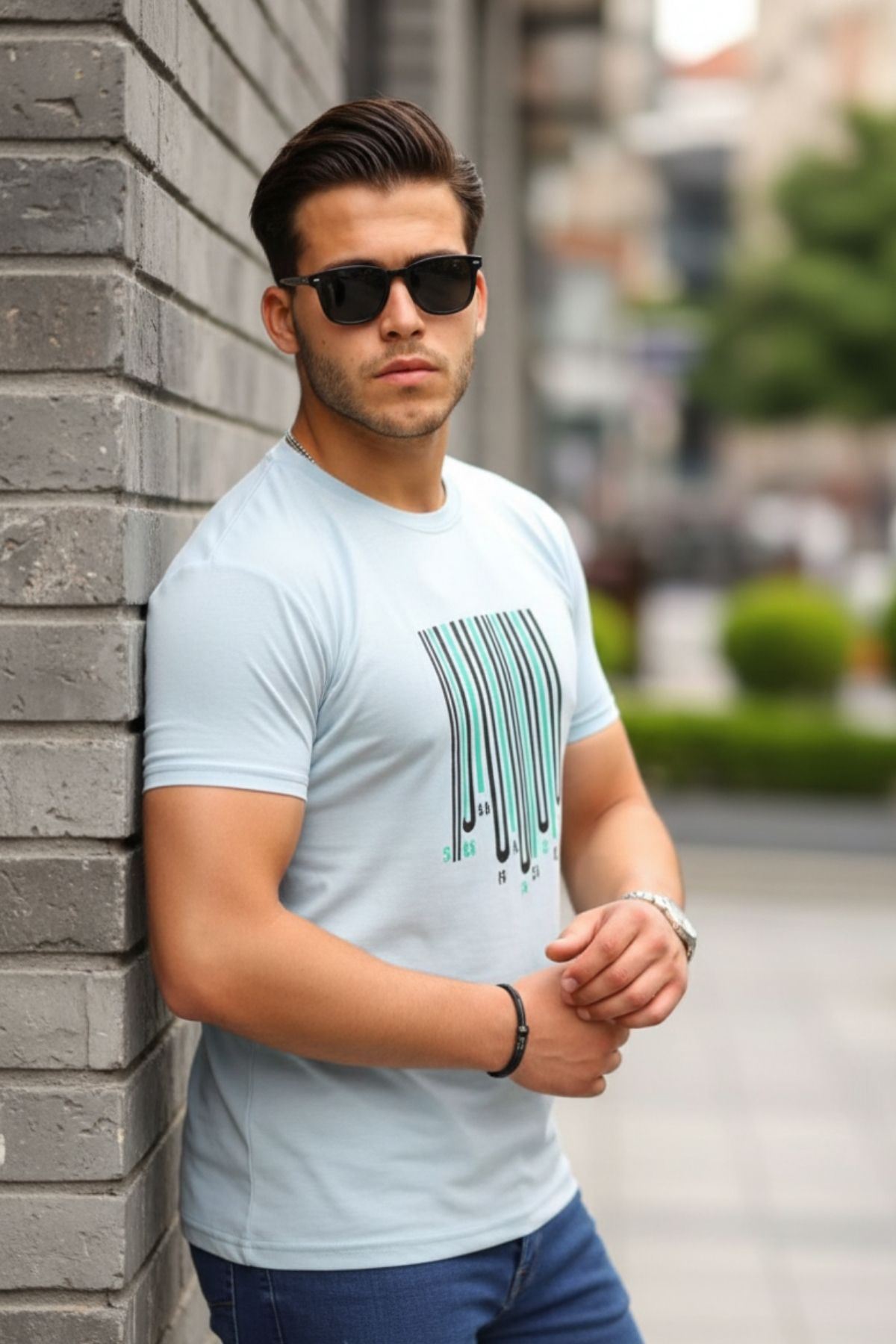 Baskılı Sıfır Yaka T-Shirt