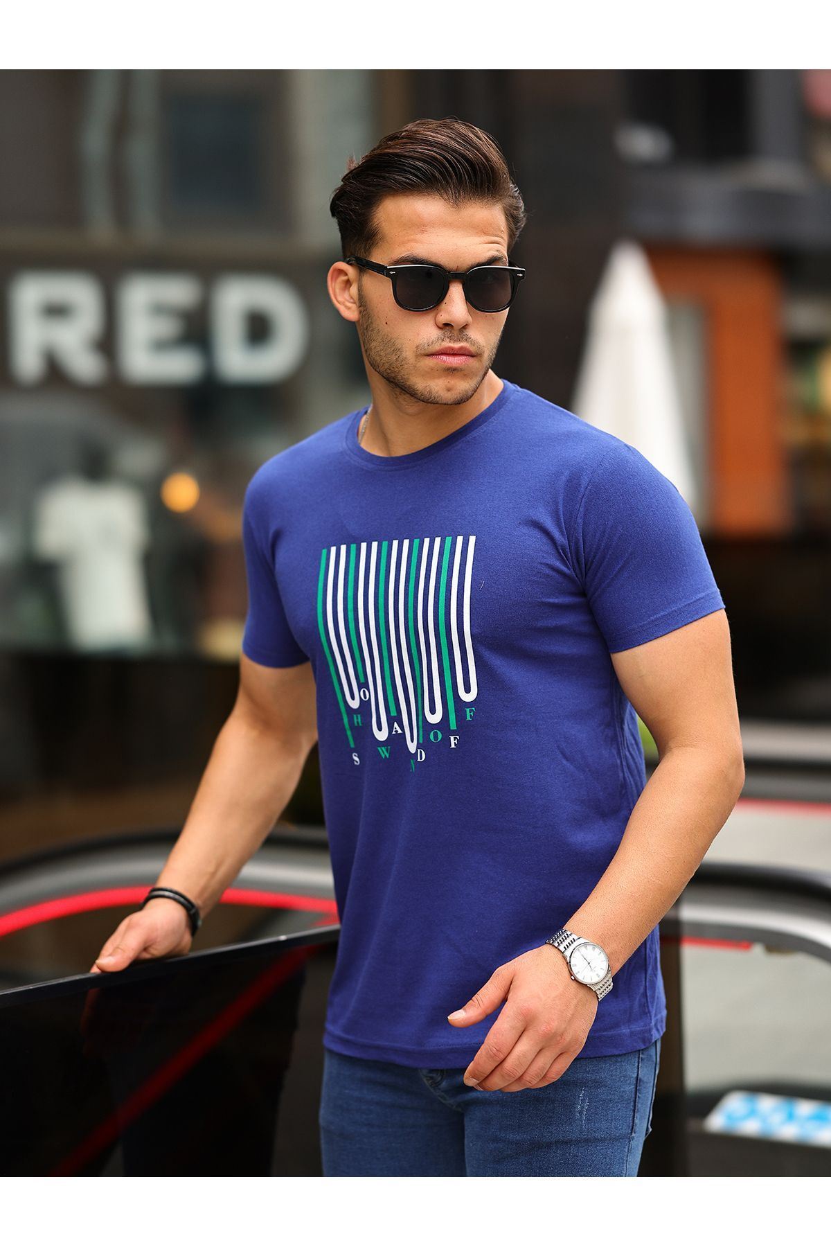 Baskılı Sıfır Yaka T-Shirt