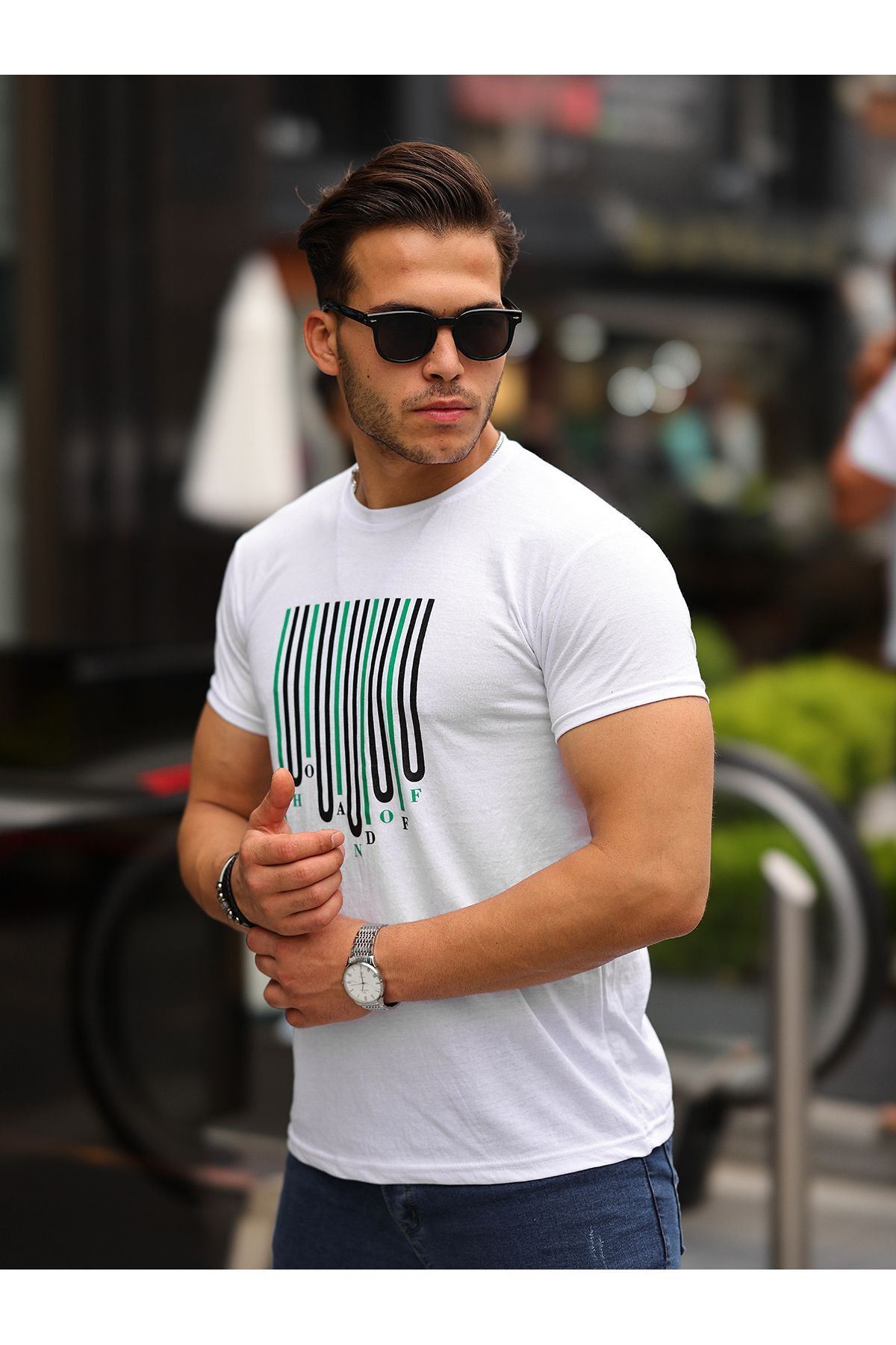 Baskılı Sıfır Yaka T-Shirt