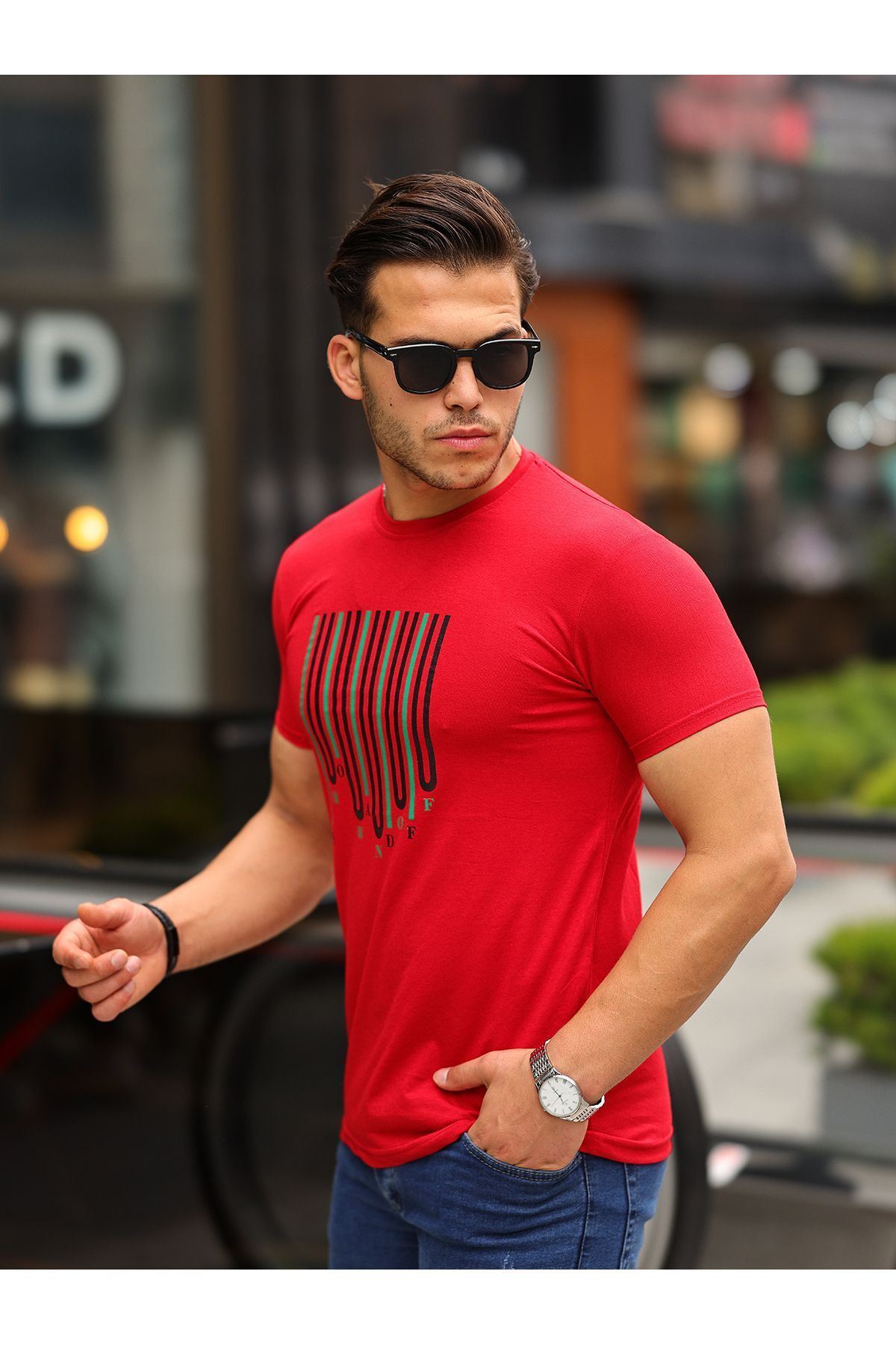 Baskılı Sıfır Yaka T-Shirt