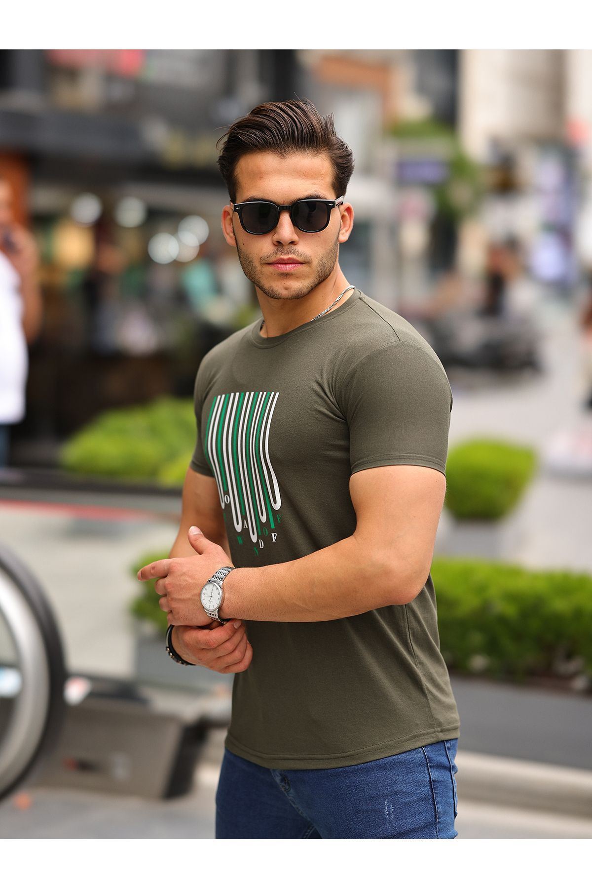 Baskılı Sıfır Yaka T-Shirt