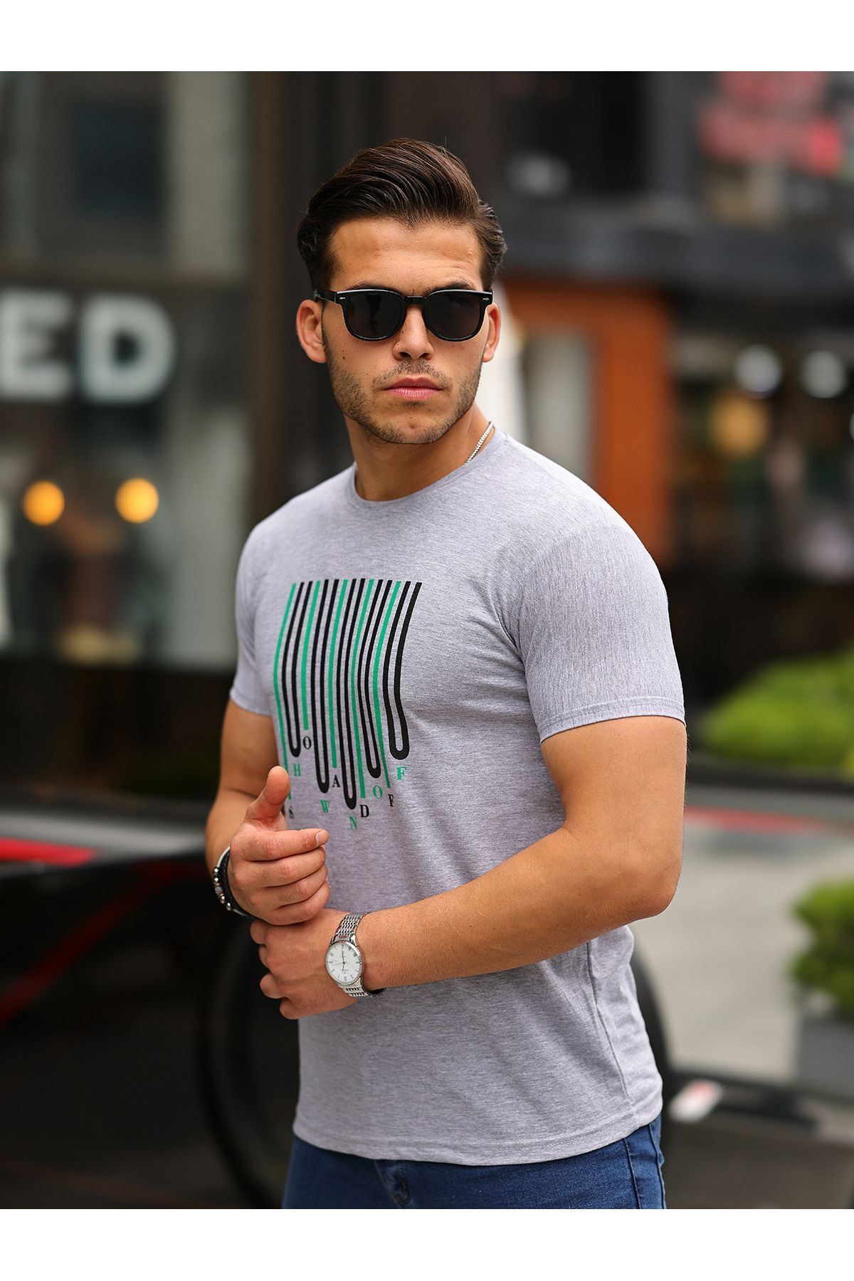 Baskılı Sıfır Yaka T-Shirt