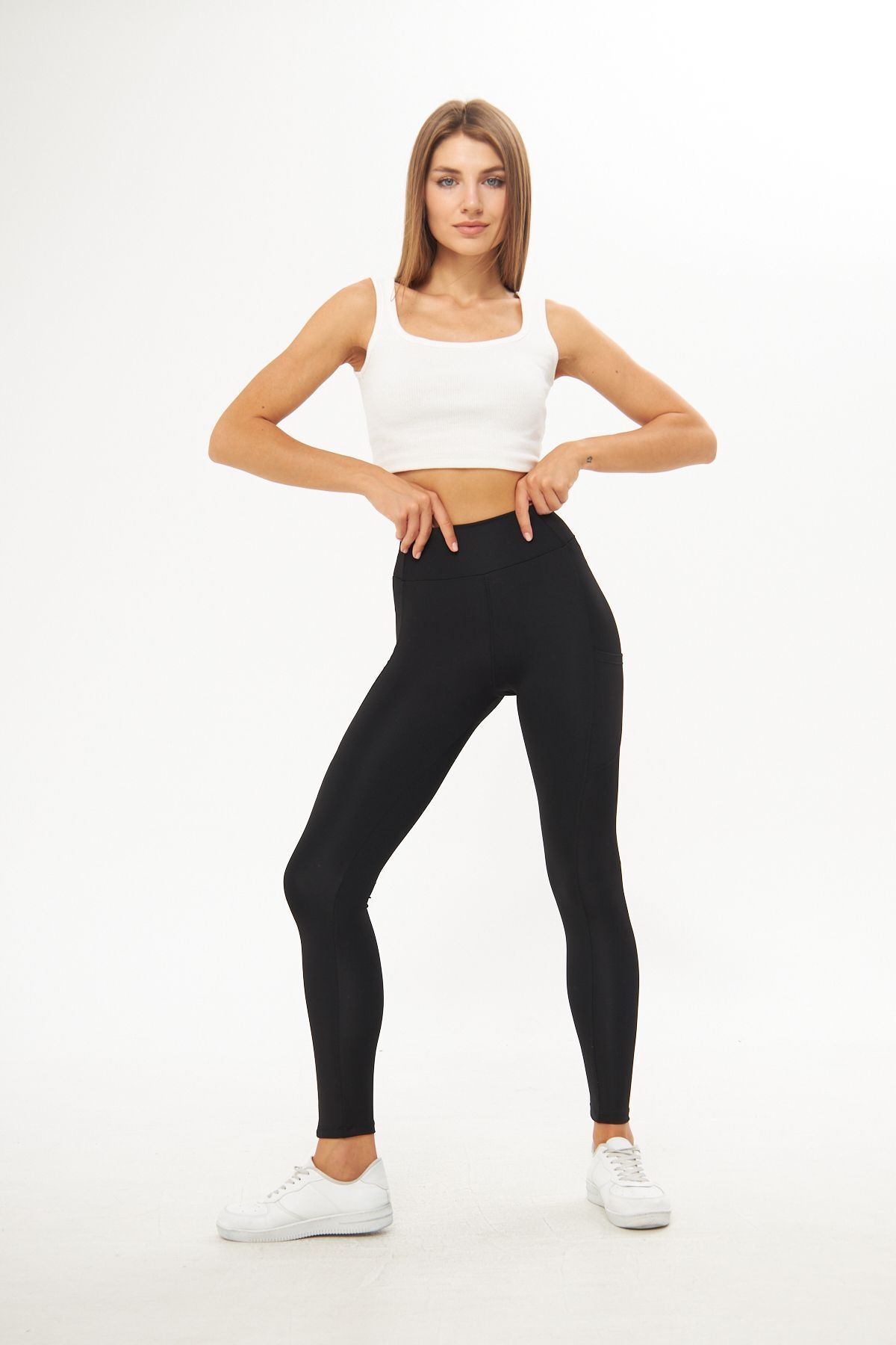 Karyukalı Oval Cepli Tam Boy Tayt