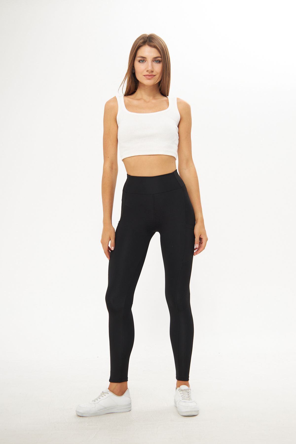 Karyukalı Oval Cepli Tam Boy Tayt