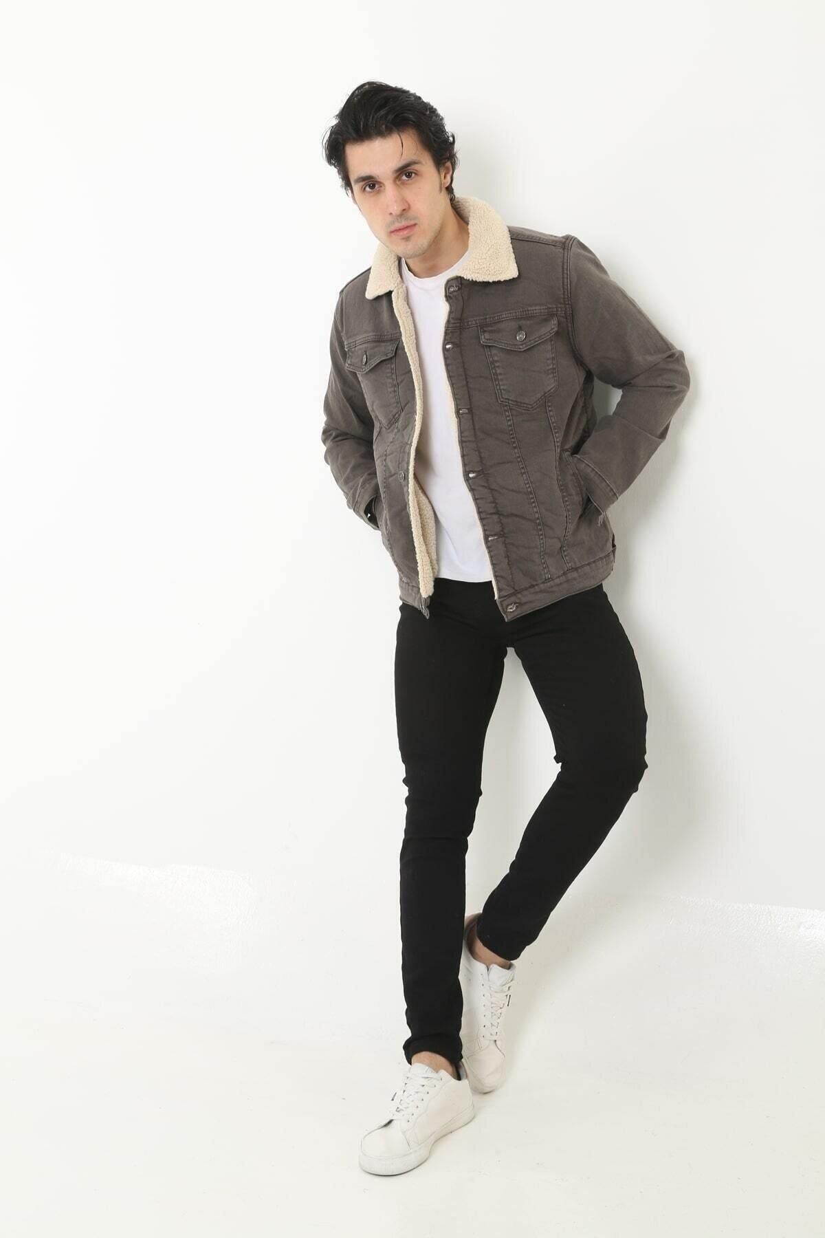Erkek Içi Kürklü Kot Ceket