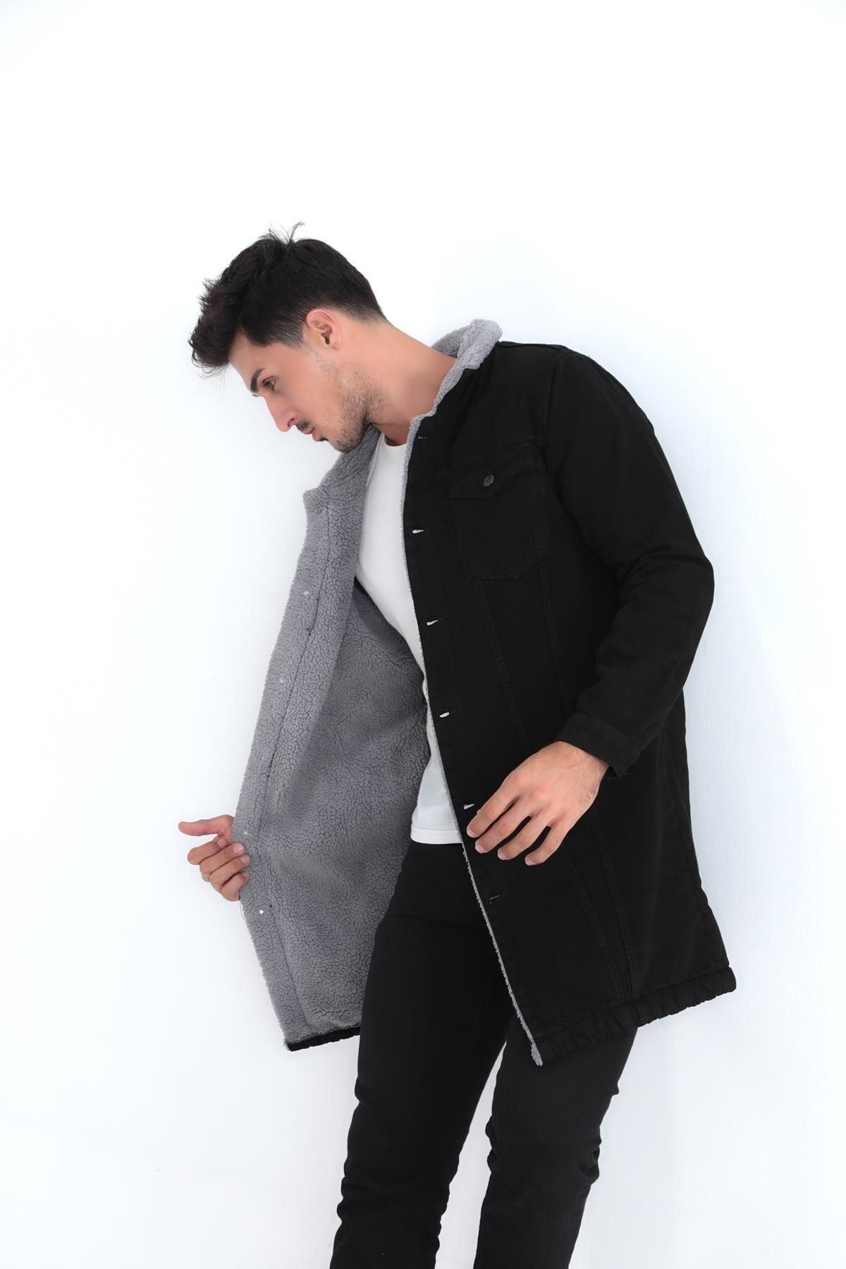 Erkek Içi Kürklü Kot Ceket