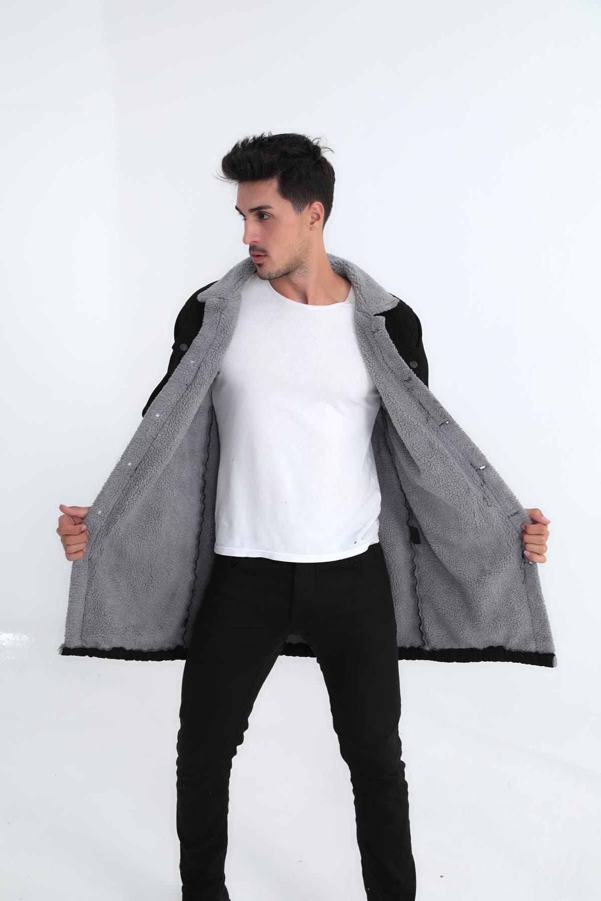 Erkek Içi Kürklü Kot Ceket