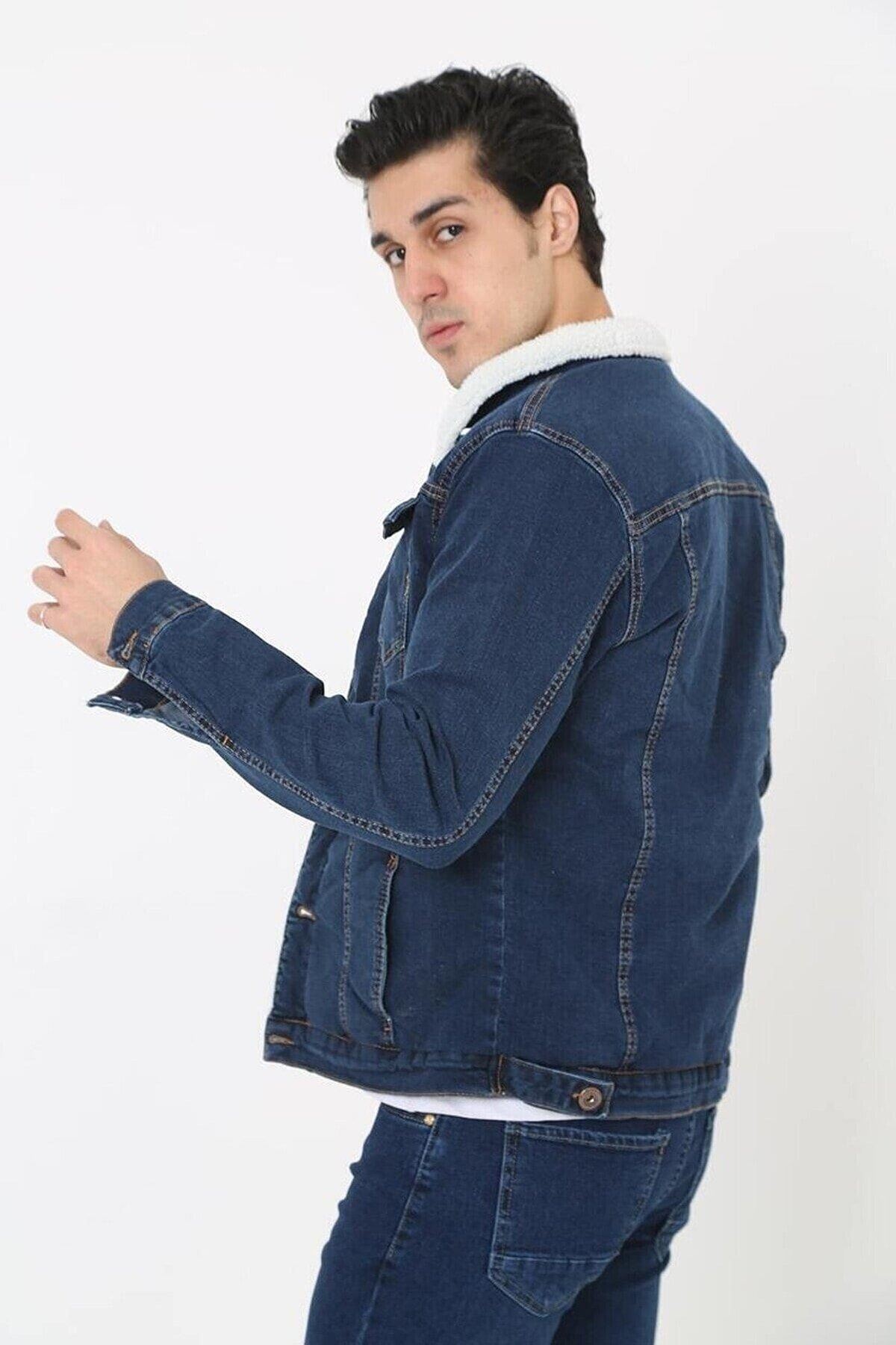 Erkek Içi Kürklü Kot Ceket