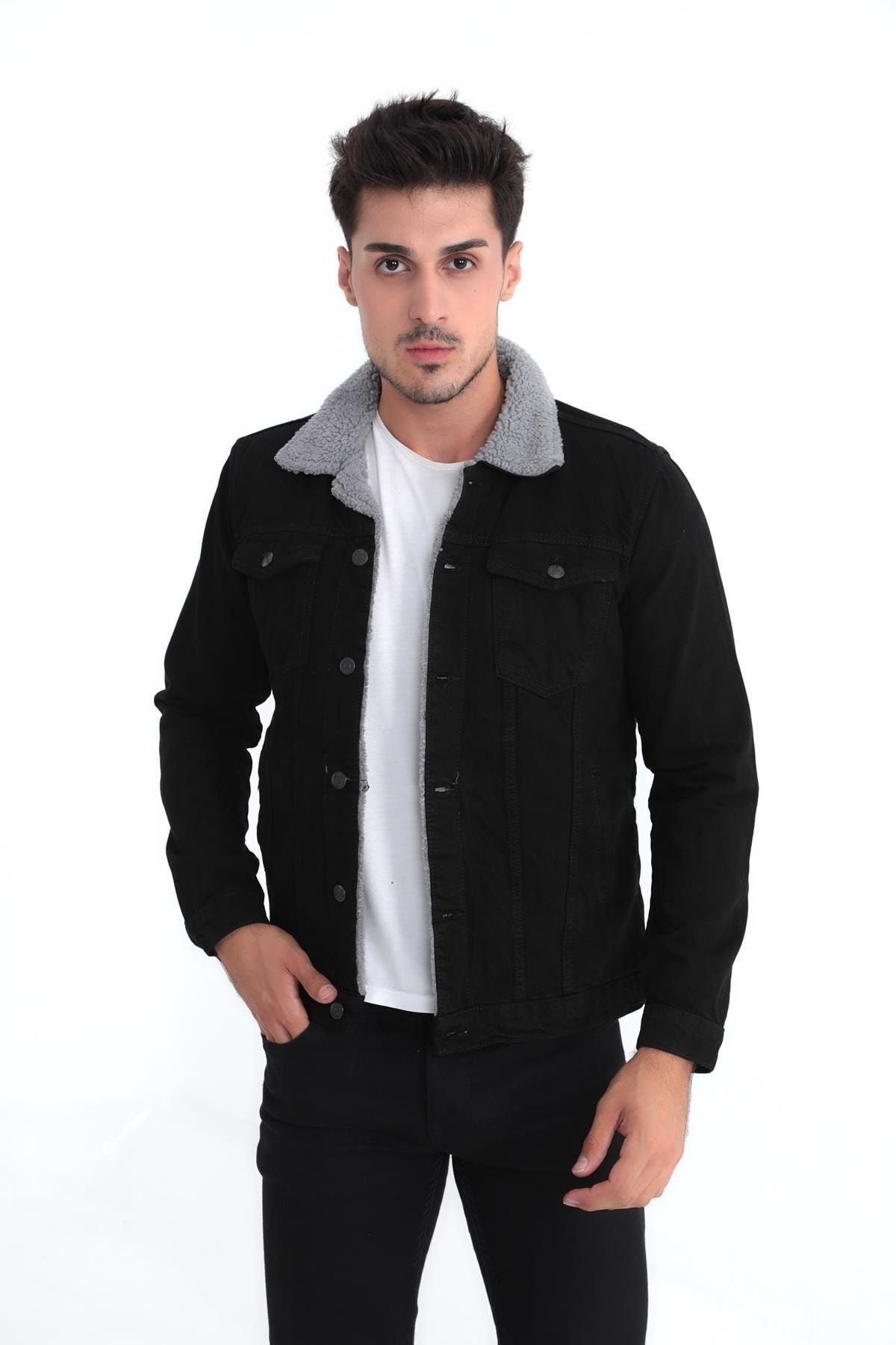 Erkek Içi Kürklü Kot Ceket