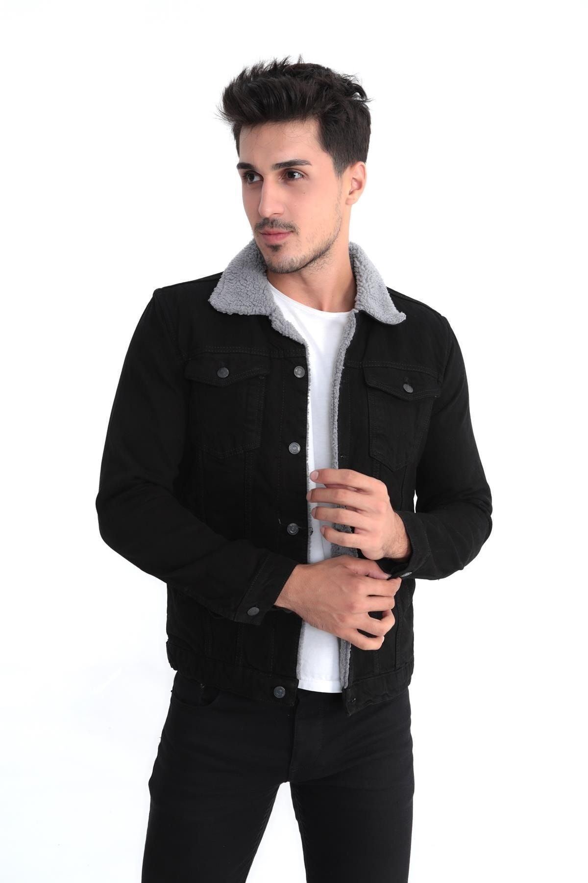 Erkek Içi Kürklü Kot Ceket