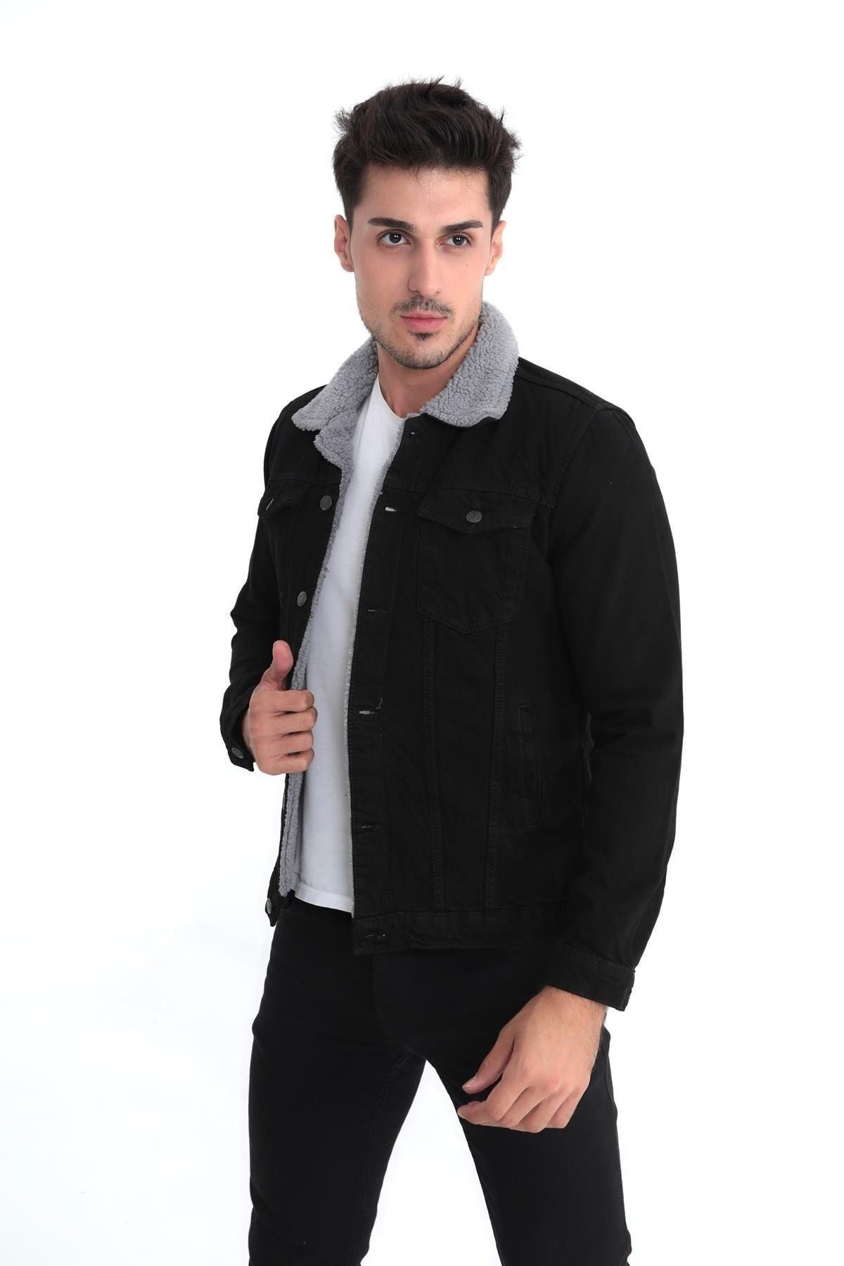 Erkek Içi Kürklü Kot Ceket