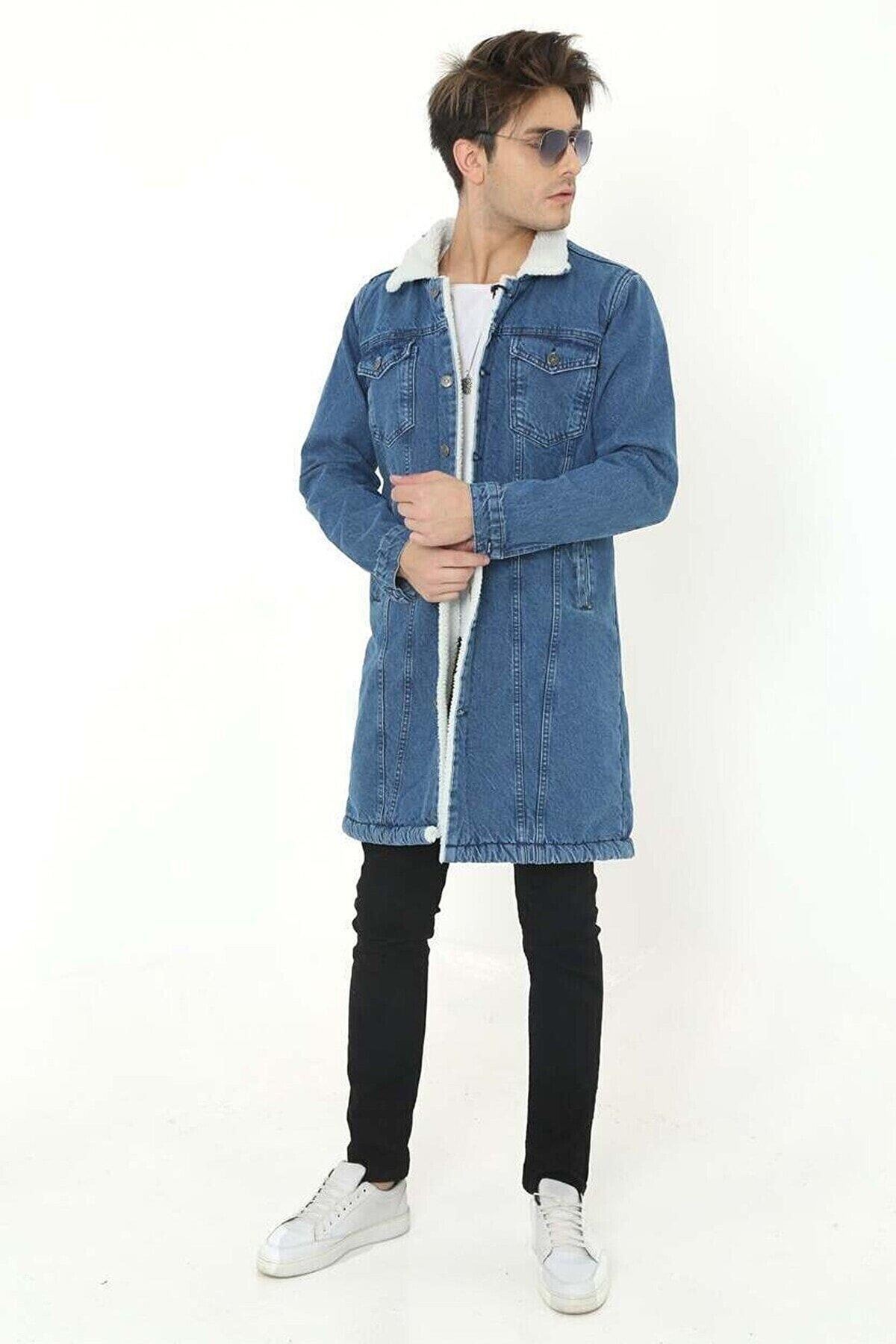 Erkek Içi Kürklü Kot Ceket