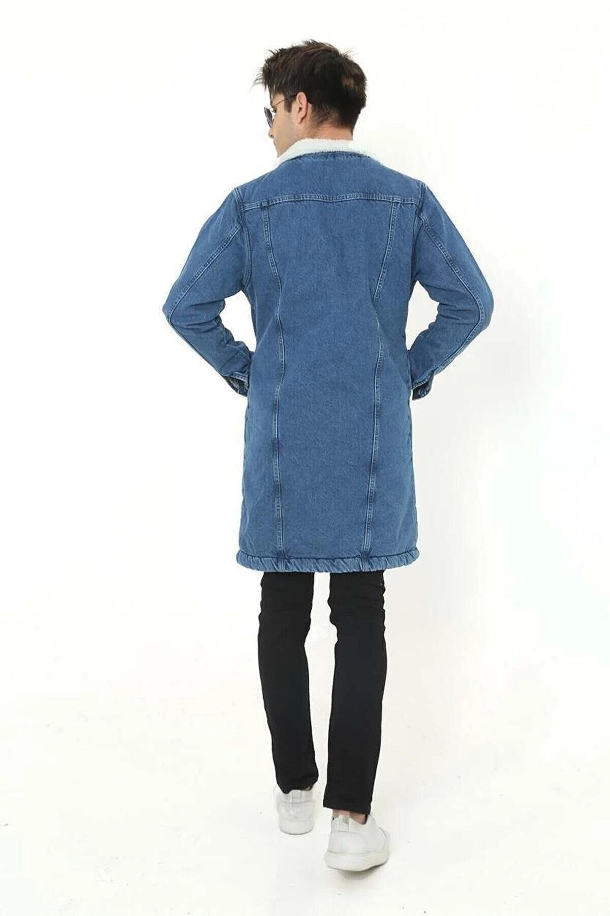 Erkek Içi Kürklü Kot Ceket