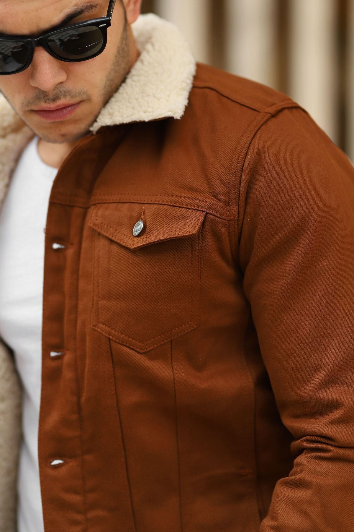 Erkek Içi Kürklü Kot Ceket