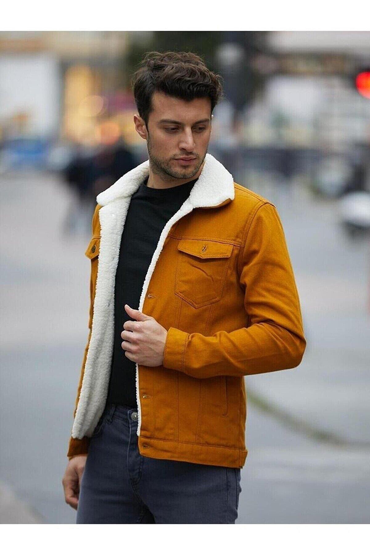 Erkek Içi Kürklü Kot Ceket
