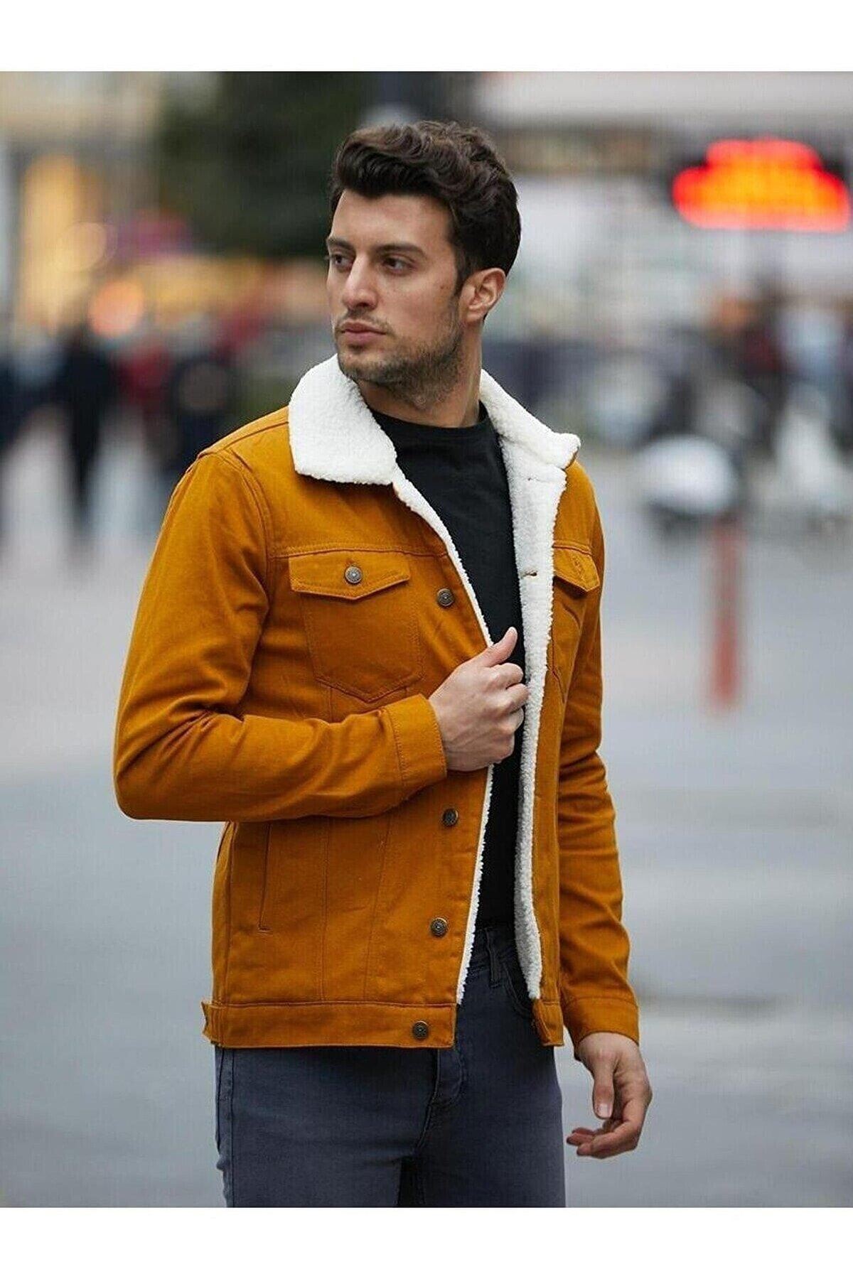 Erkek Içi Kürklü Kot Ceket