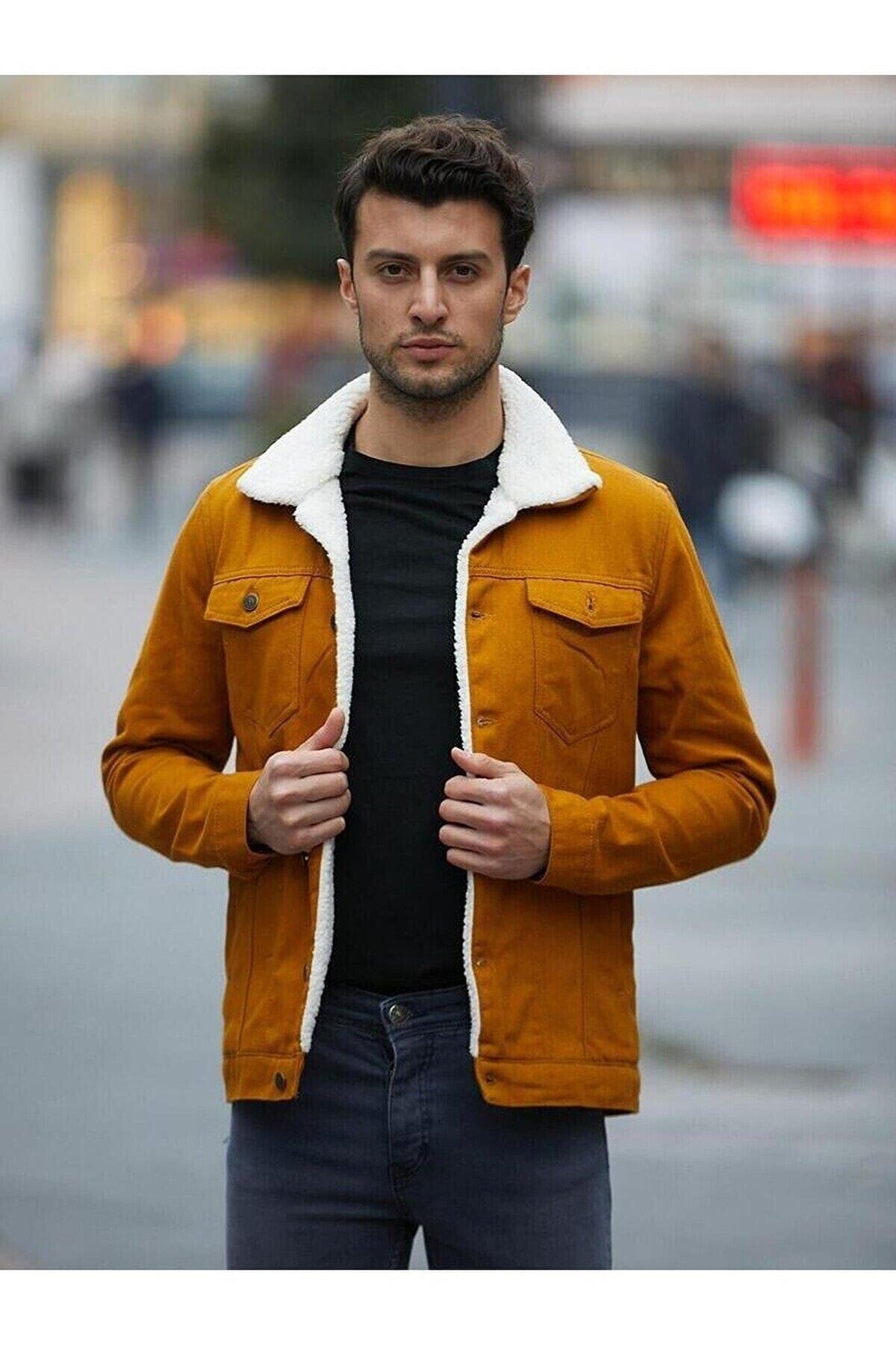 Erkek Içi Kürklü Kot Ceket