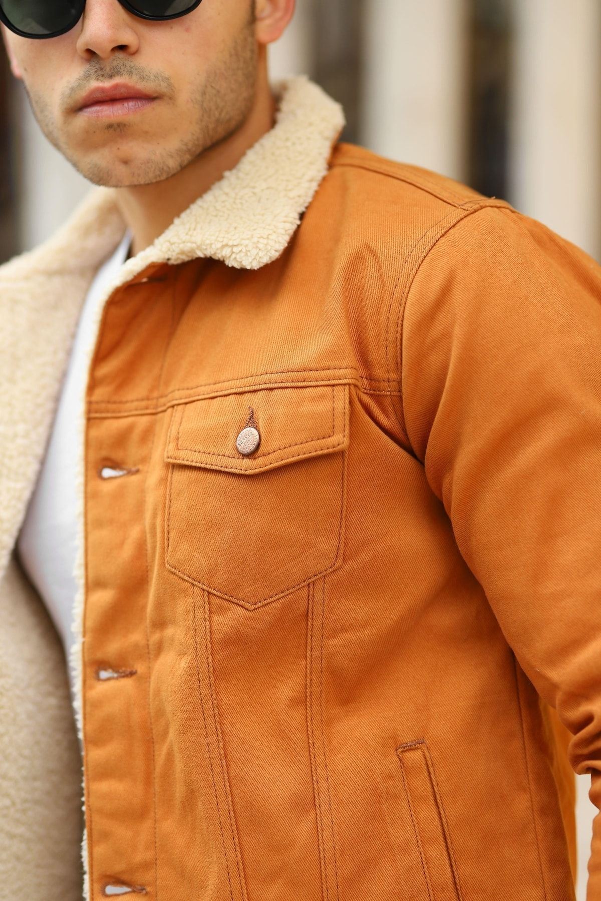 Erkek Içi Kürklü Kot Ceket