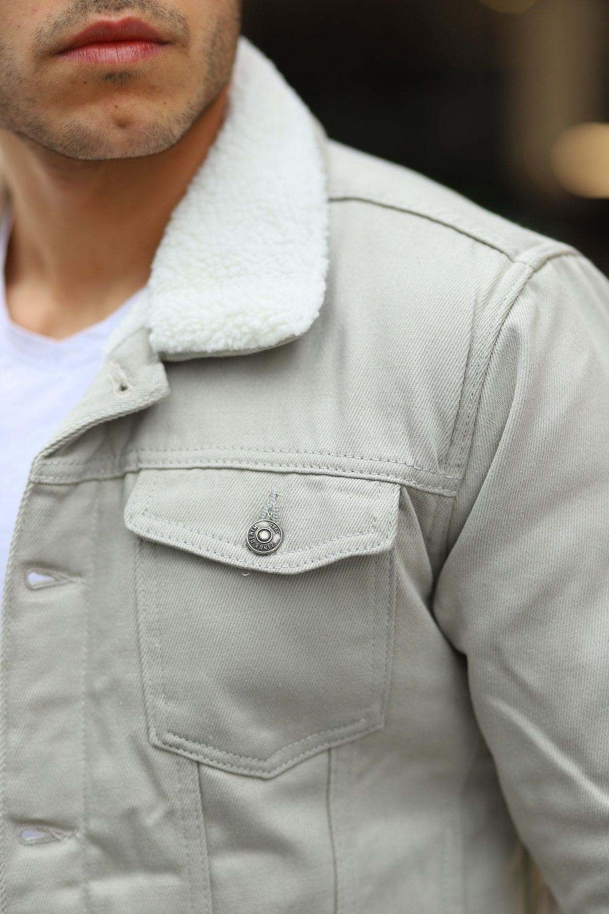 Erkek Içi Kürklü Kot Ceket