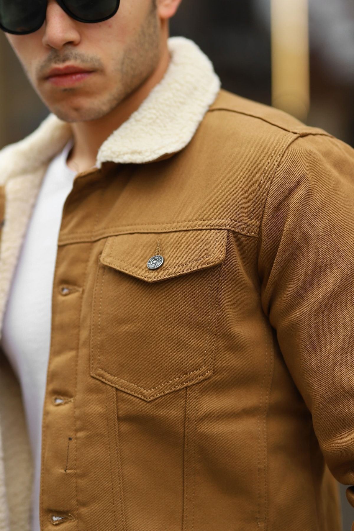 Erkek Içi Kürklü Kot Ceket