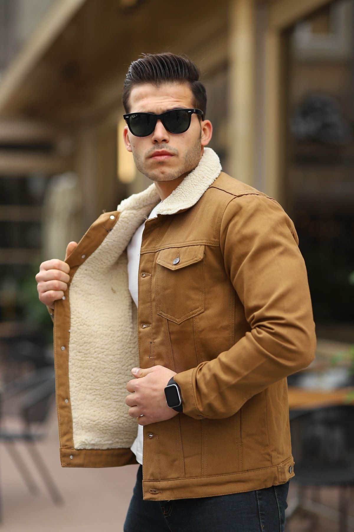 Erkek Içi Kürklü Kot Ceket