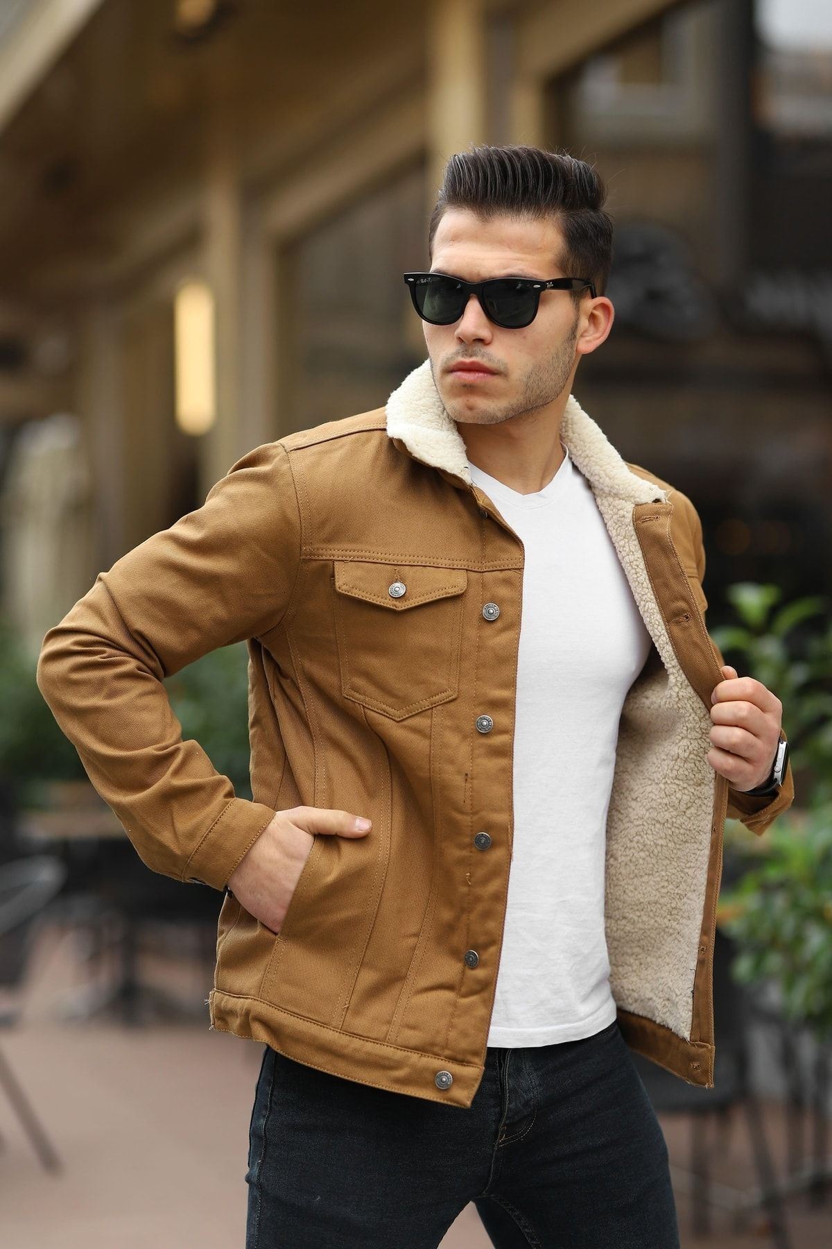 Erkek Içi Kürklü Kot Ceket