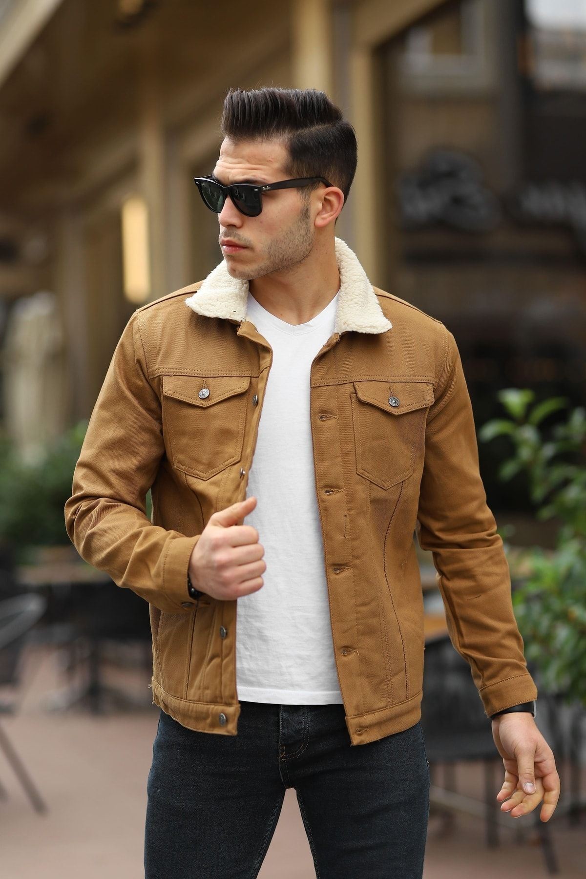 Erkek Içi Kürklü Kot Ceket