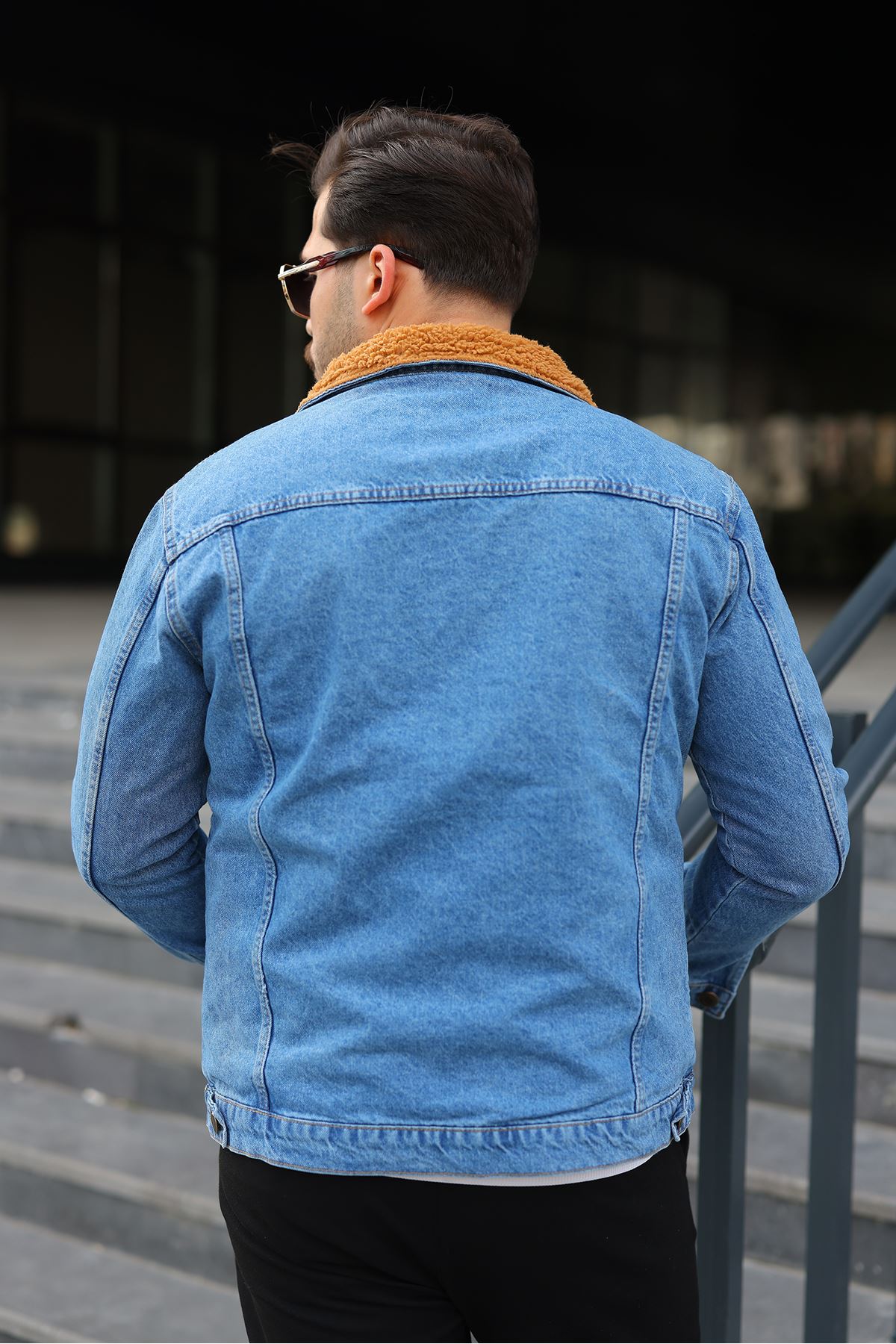 Erkek Trend Kışlık Içi Kürklü Kot Ceket