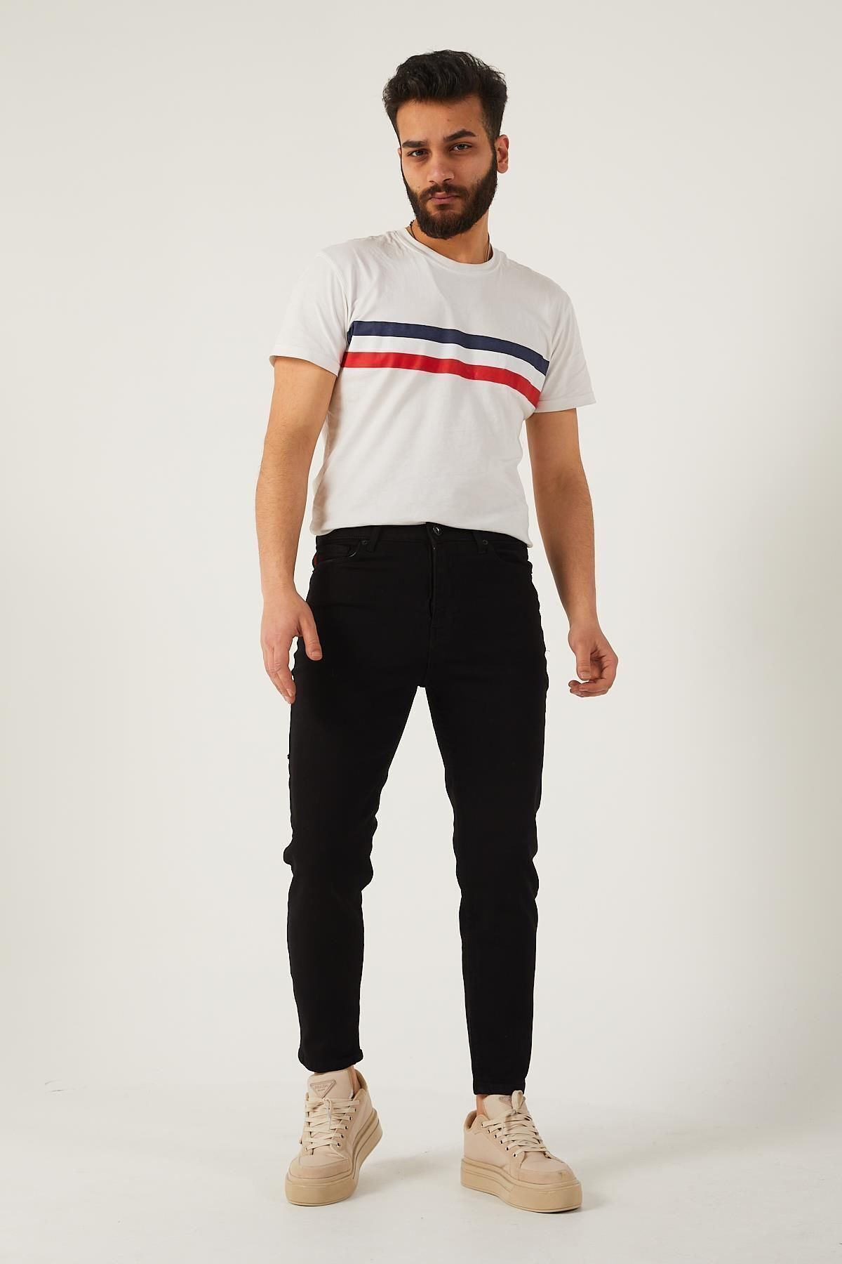 Erkek Likralı Boyfriend Jean Denim Kot Pantolon